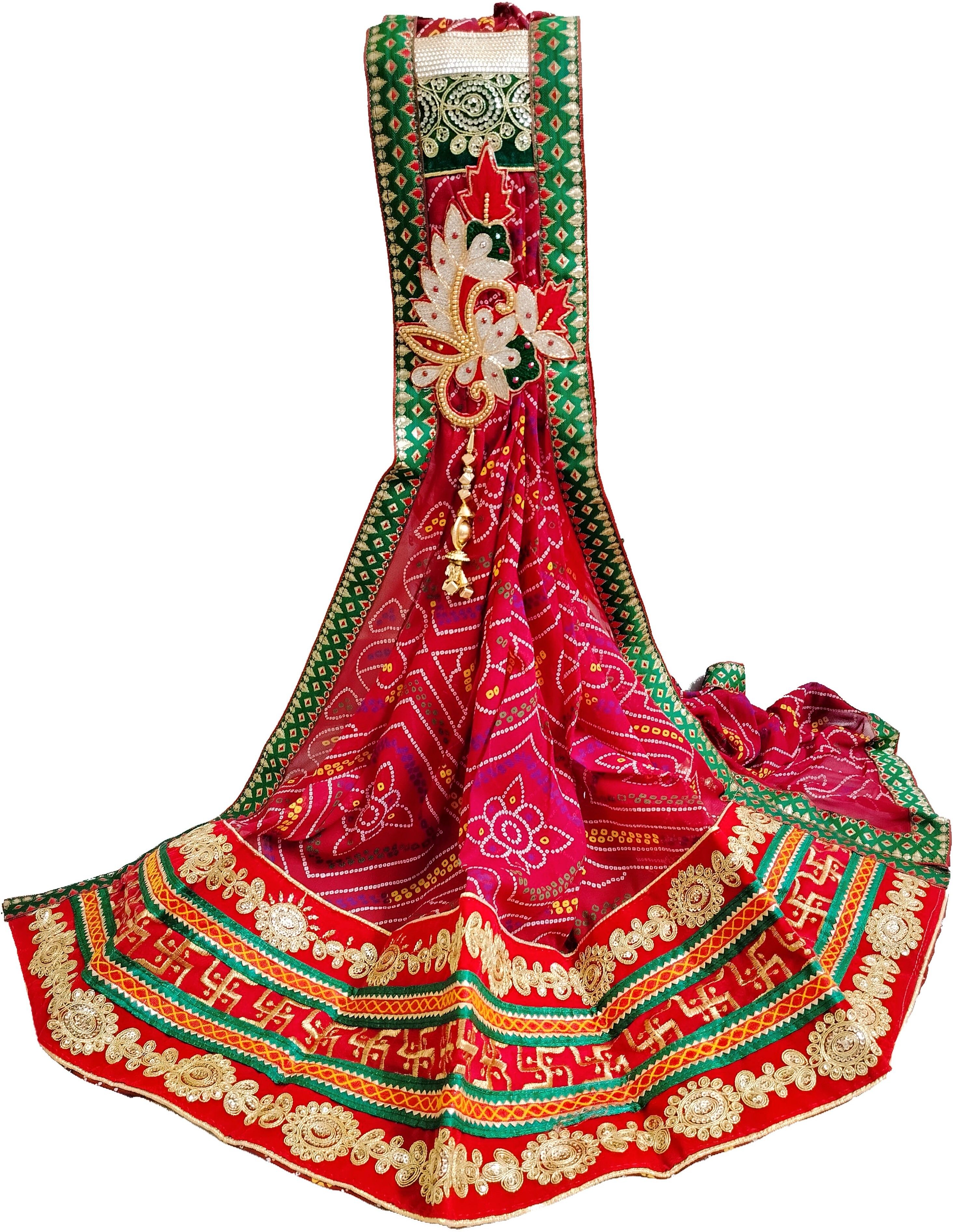 agrawal creations Poly Georgette Embroidered Red Women Dupatta-picture-41