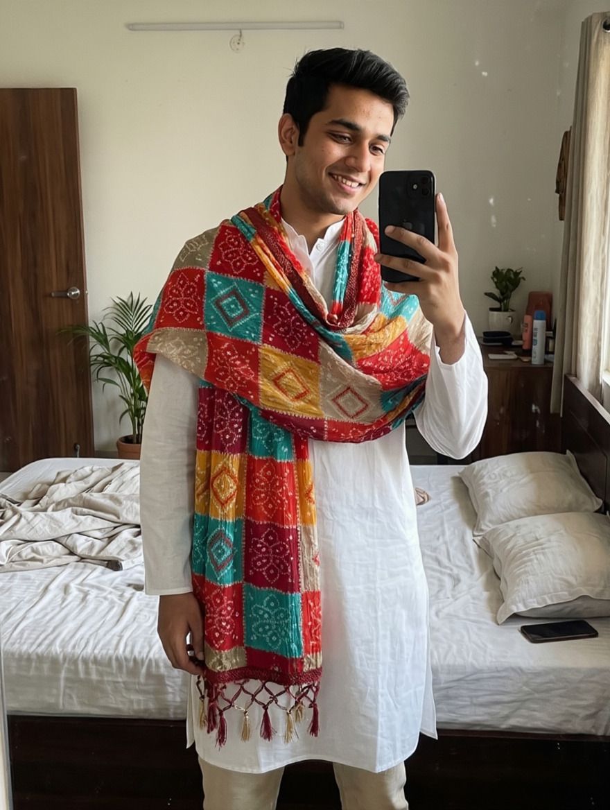 tamnnadupatta Cotton Silk Printed Multicolor Men Dupatta-picture-18