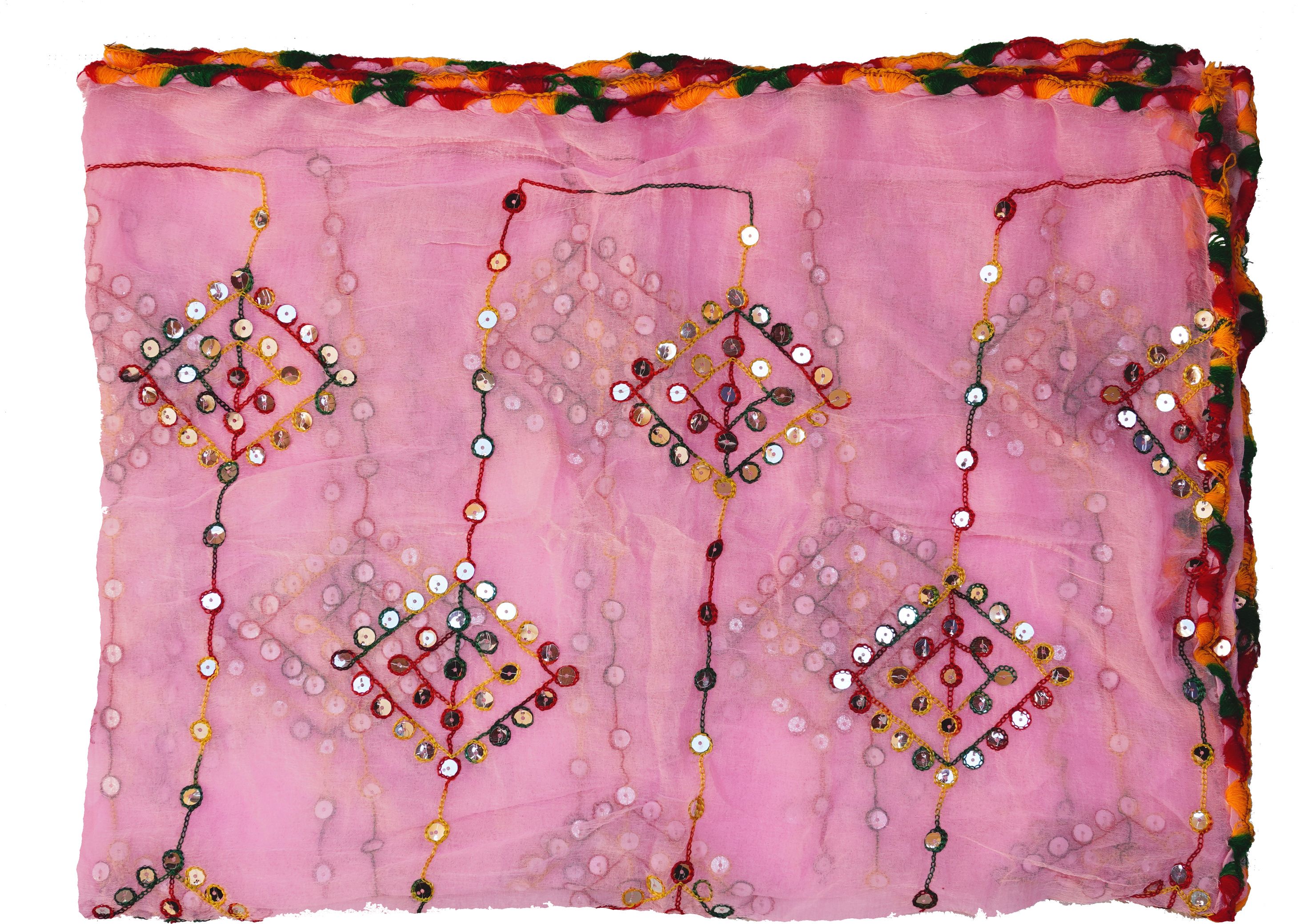 whiteheaven Chiffon Embroidered Pink Women Dupatta-picture-19