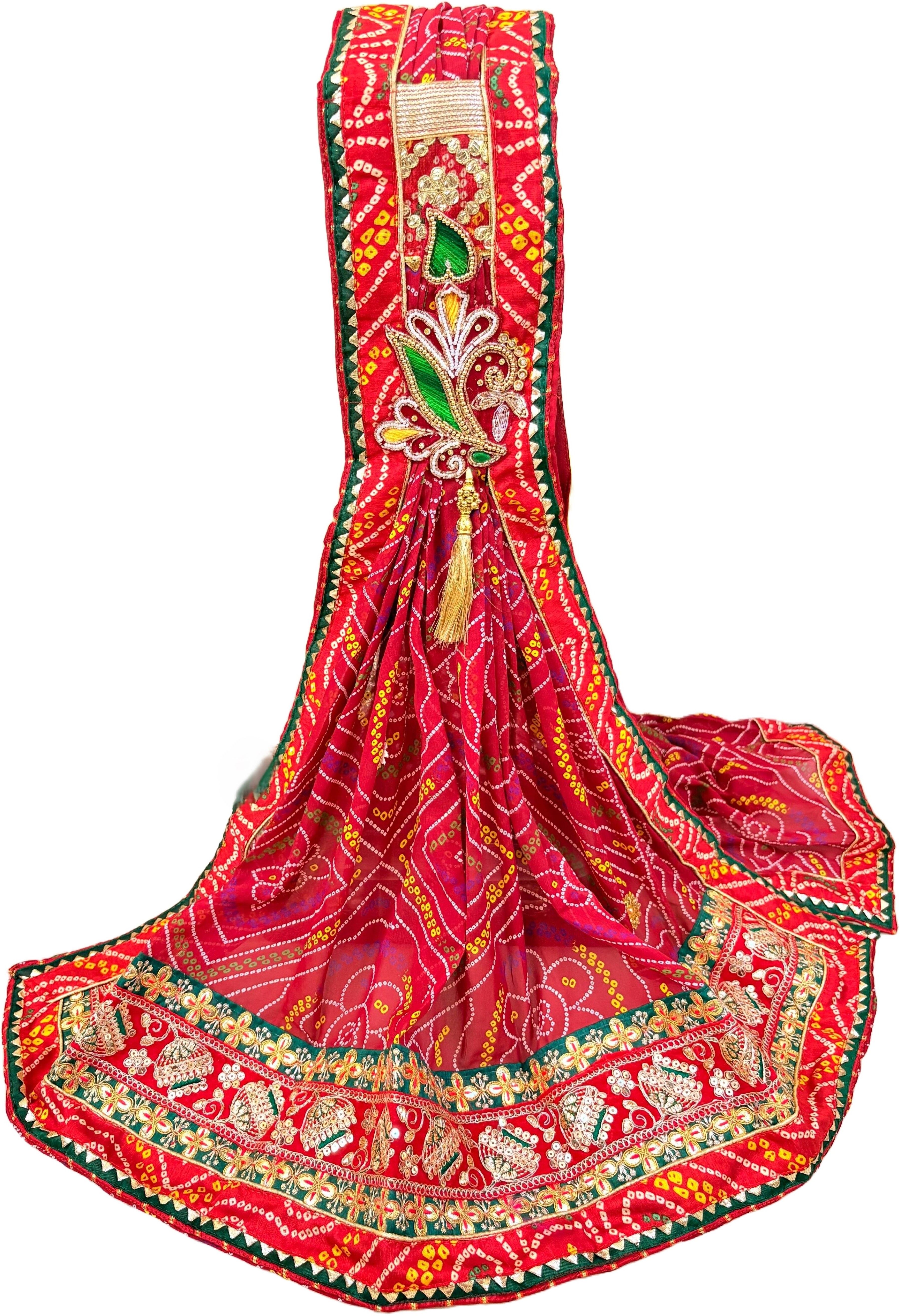 evaan creations Poly Georgette Embroidered Red Women Dupatta-picture-15