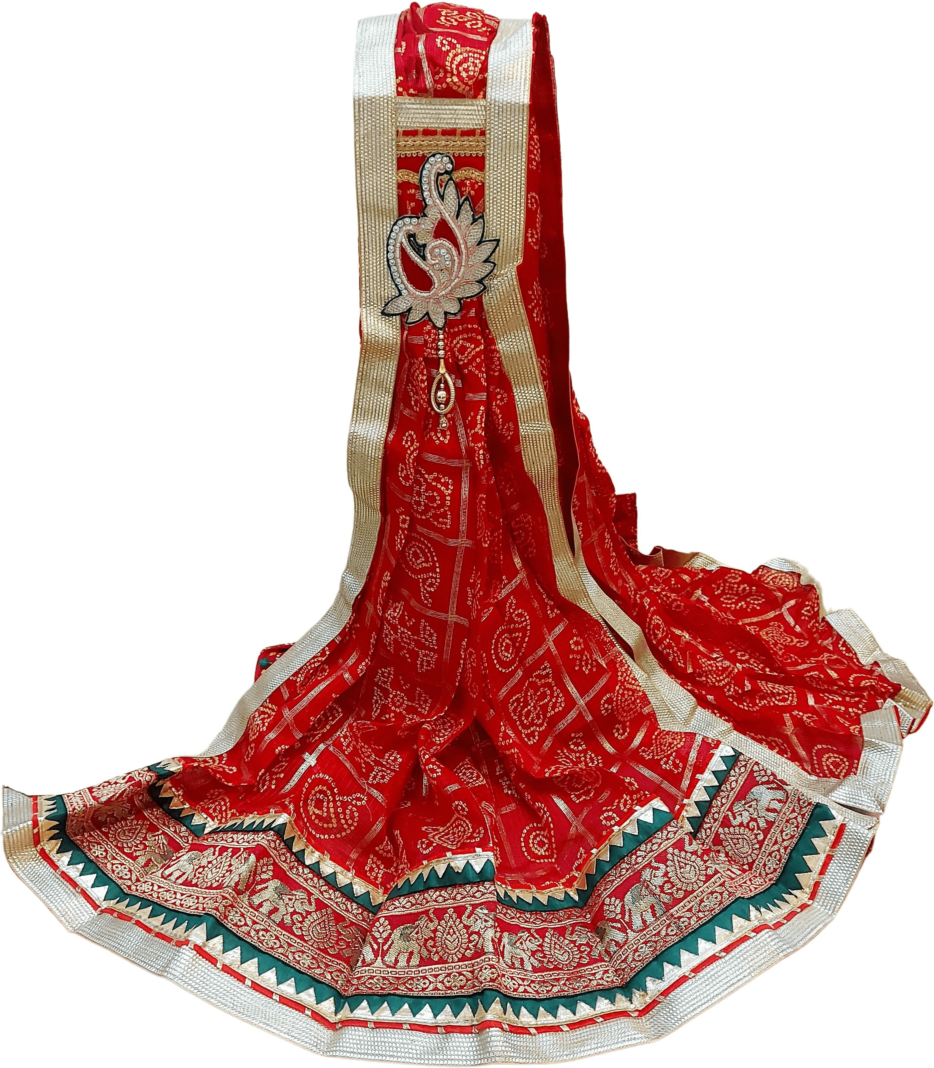 agrawal creations Kota Doria Embroidered Red Women Dupatta-picture-44