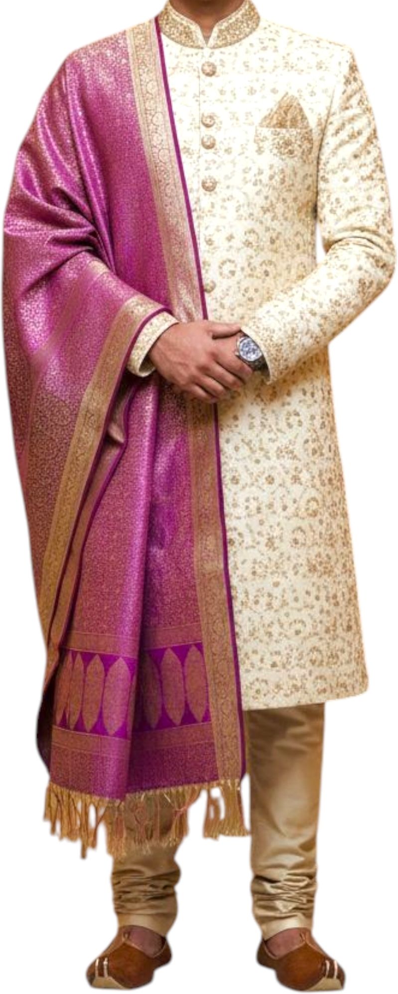 Jacquard, Art Silk Woven Purple Men Dupatta-image-39