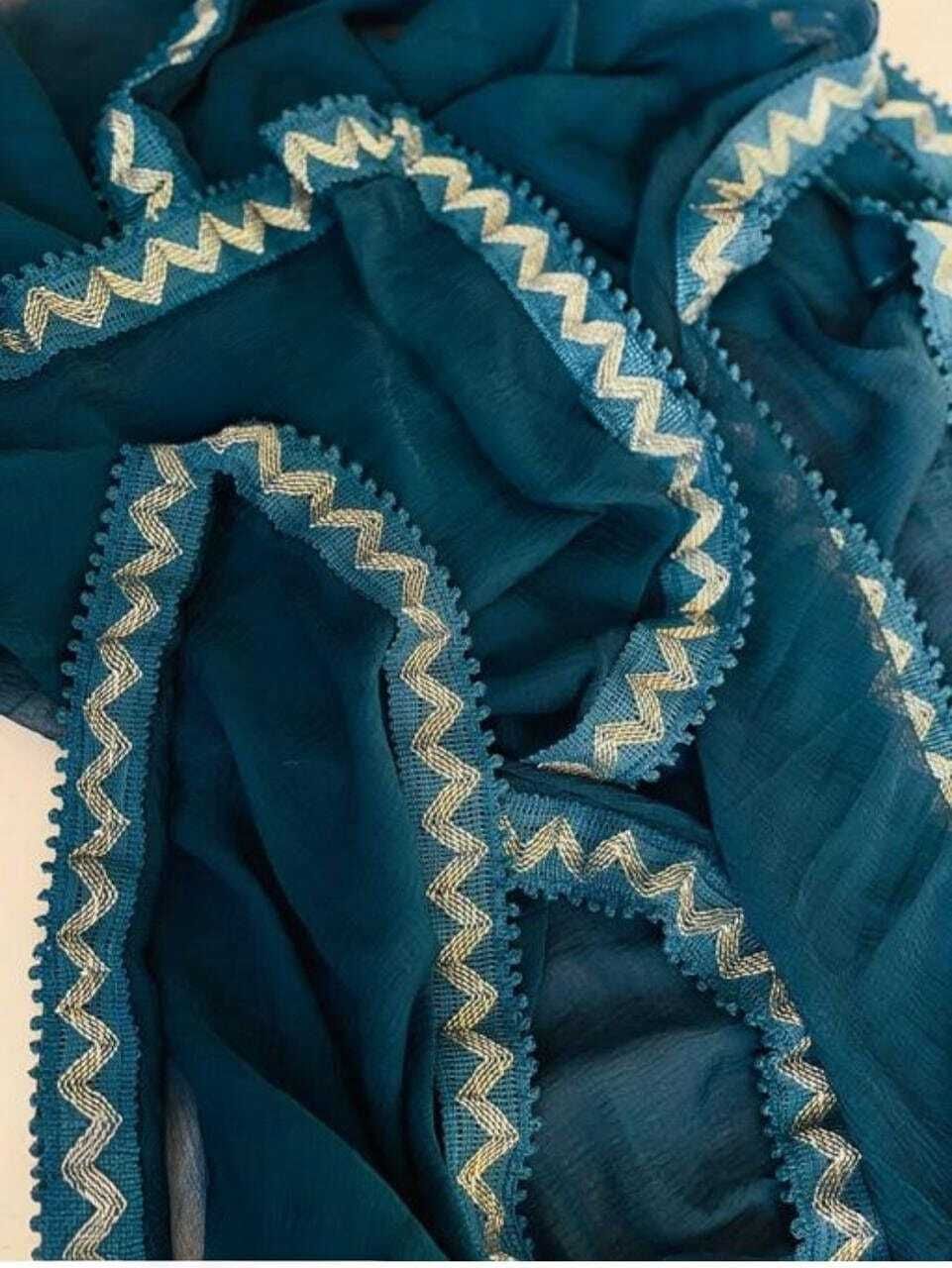 Acrylic Solid Blue Women Dupatta-image-0