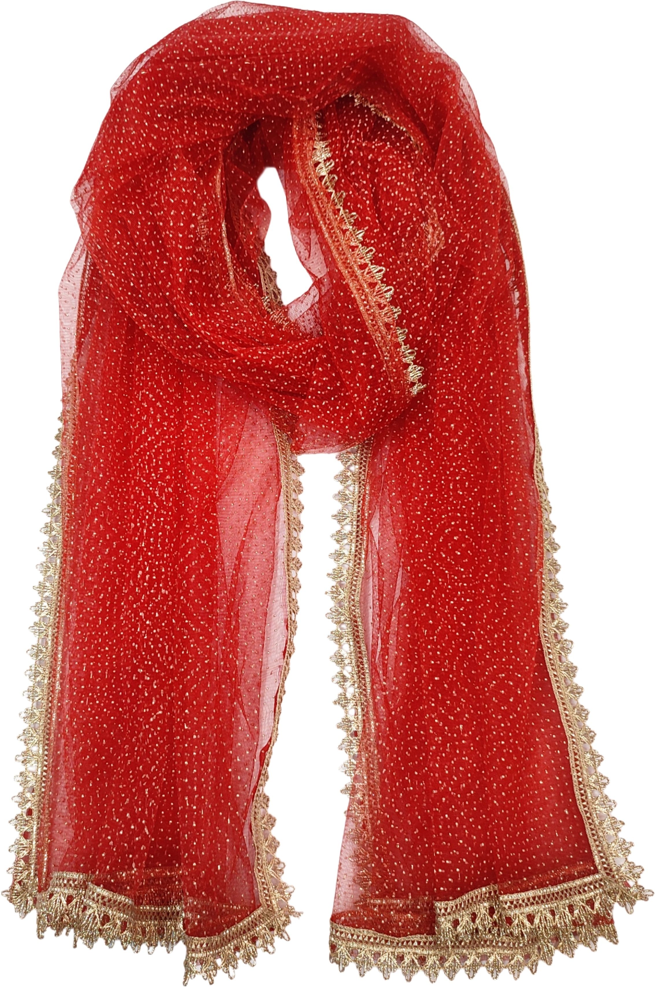 navti creations Net Embellished Red, Gold Men Dupatta-picture-13