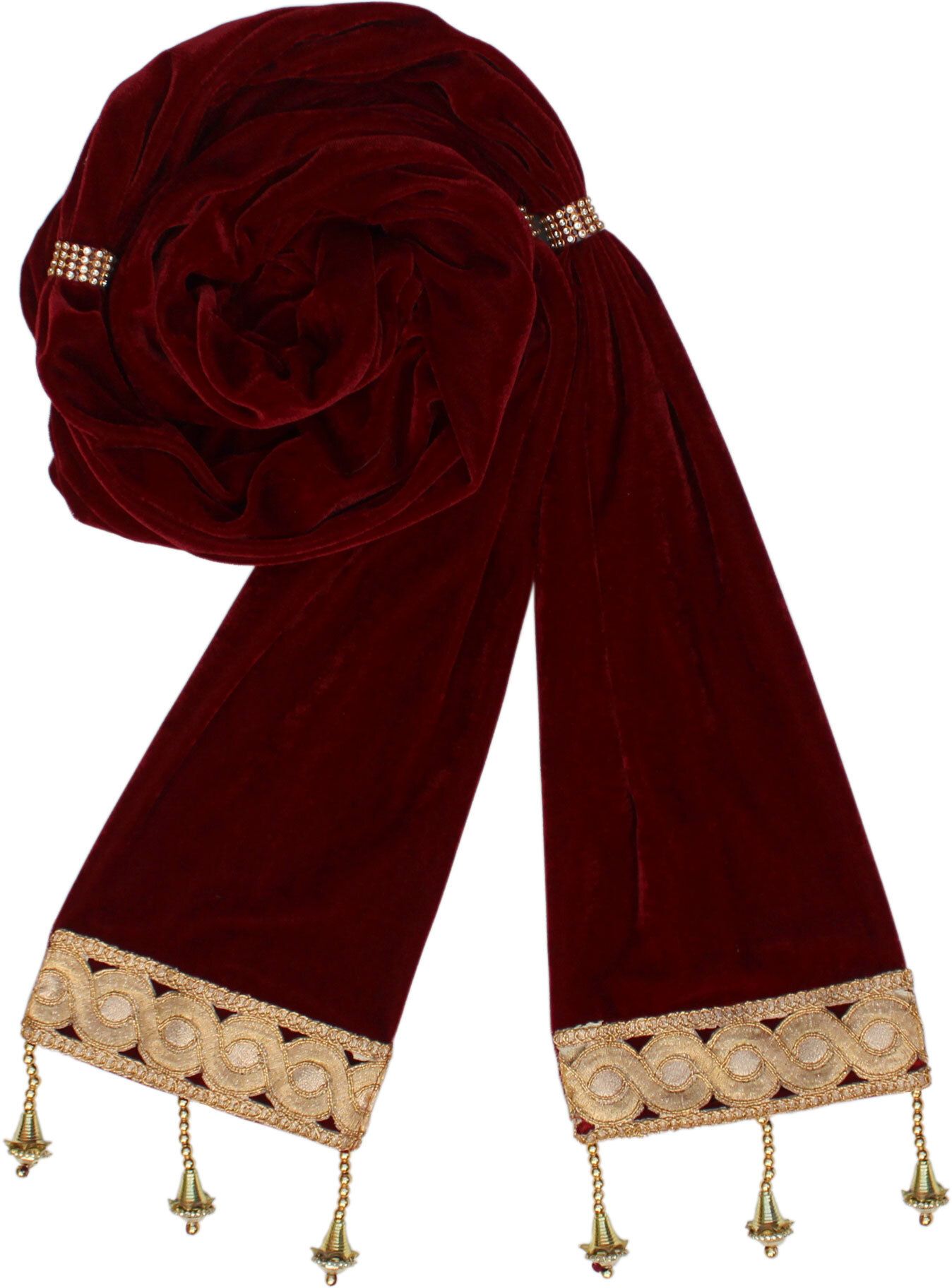 Velvet Solid Maroon Men Dupatta-image-20