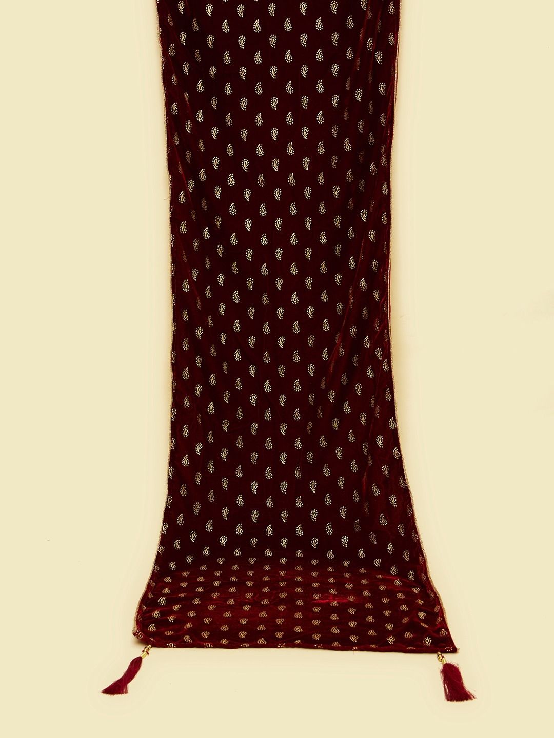 Velvet Embroidered Maroon Men Dupatta-image-43
