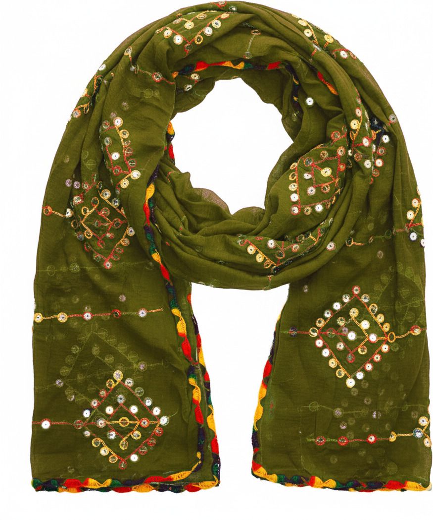 whiteheaven Chiffon Embroidered Light Green Women Dupatta-picture-38