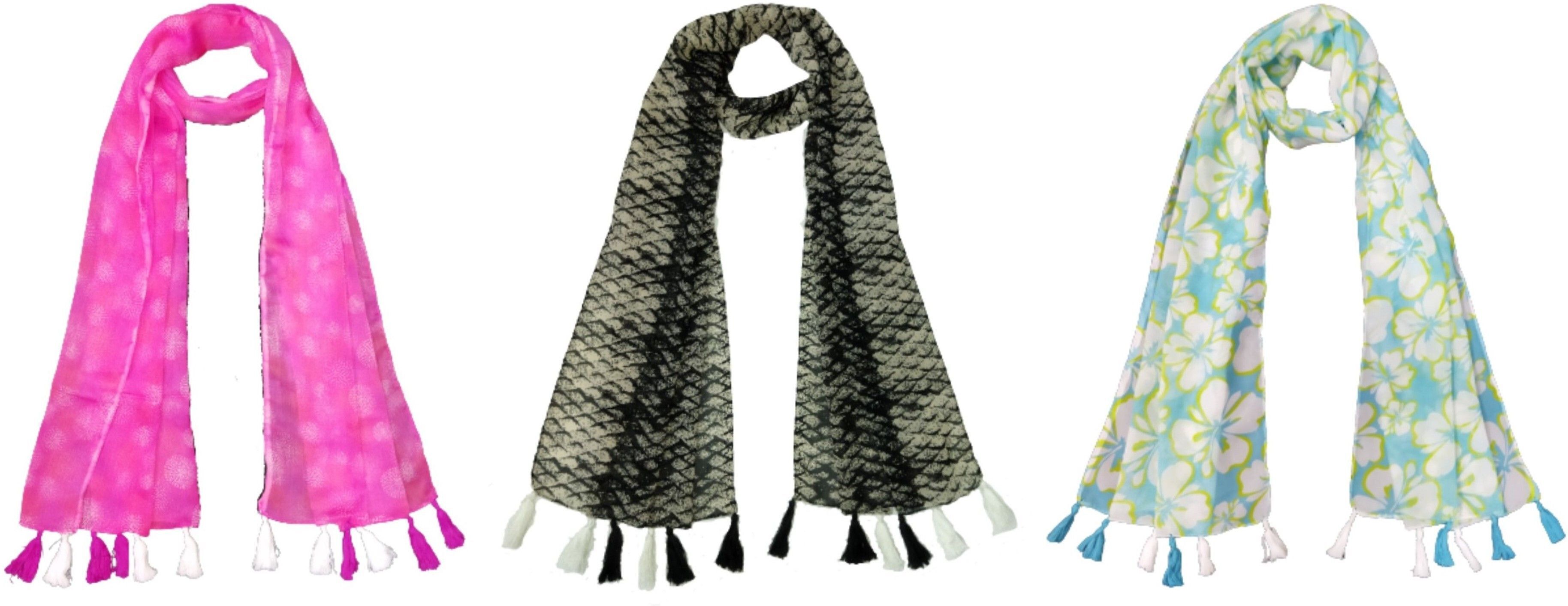 mss Printed Chiffon Women Multicolor Scarf, Stole, Fancy Scarf-picture-41