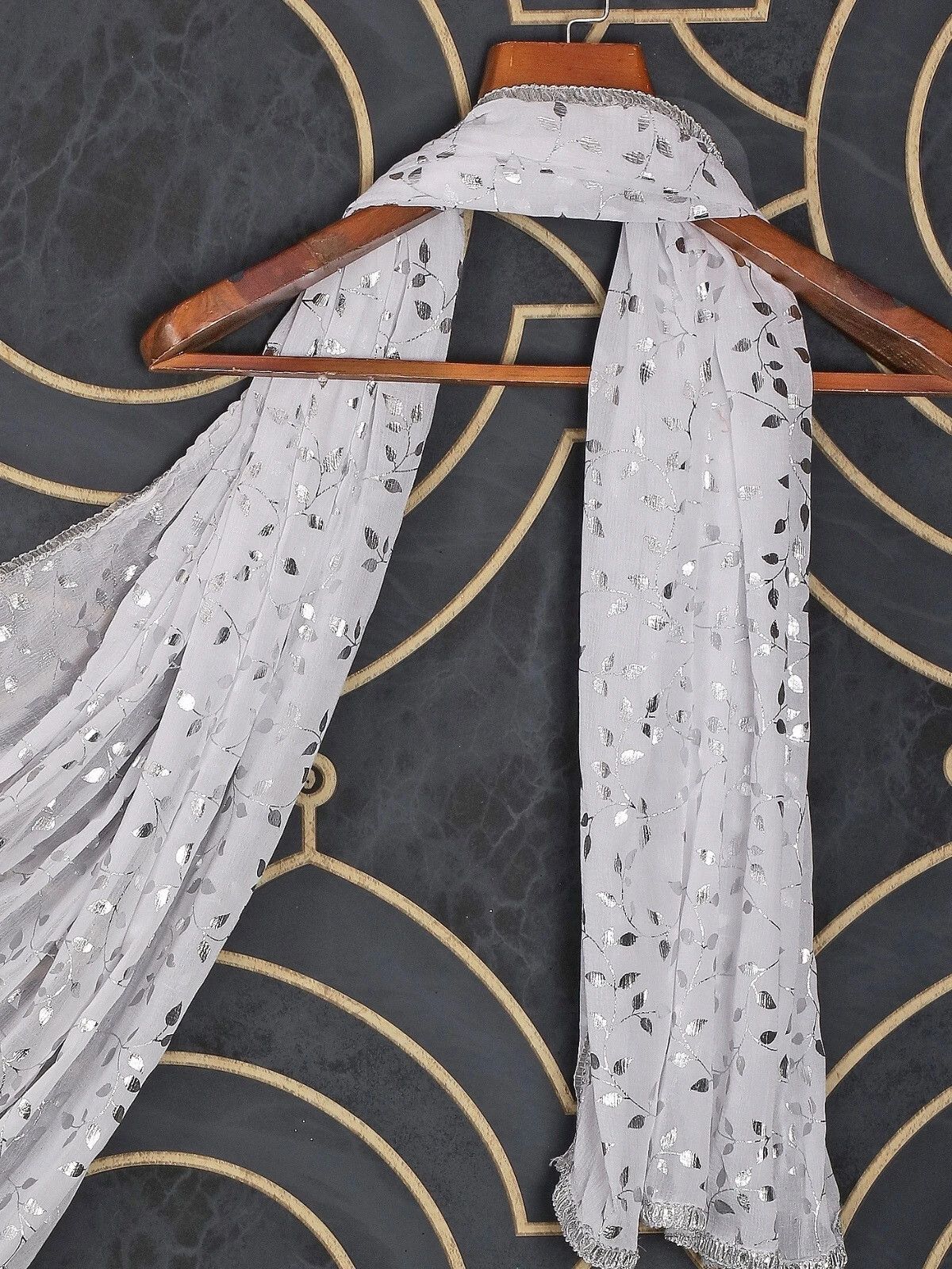 Chiffon Floral Print White Women Dupatta-image-28
