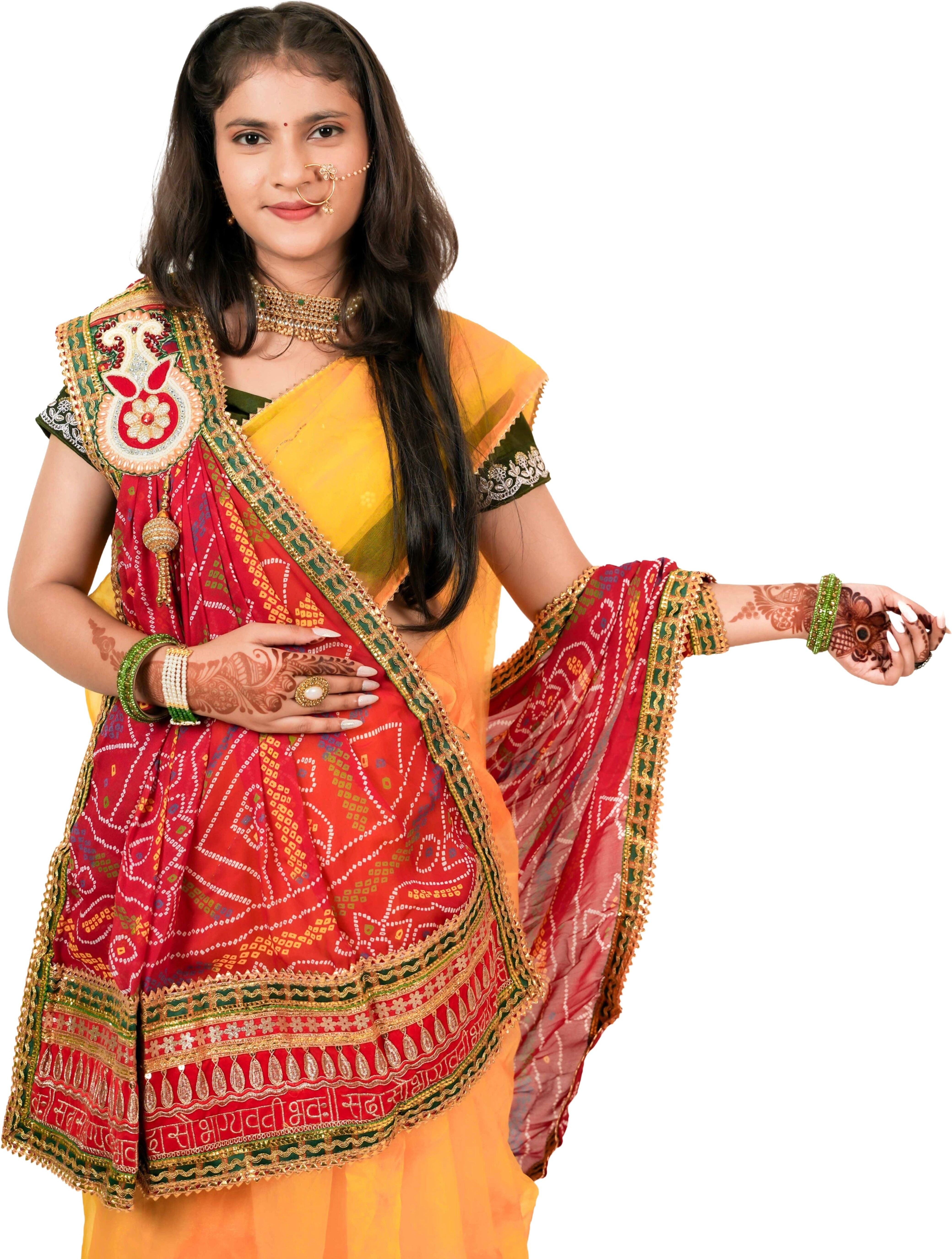 Poly Georgette Embroidered Red Women Dupatta-image-46