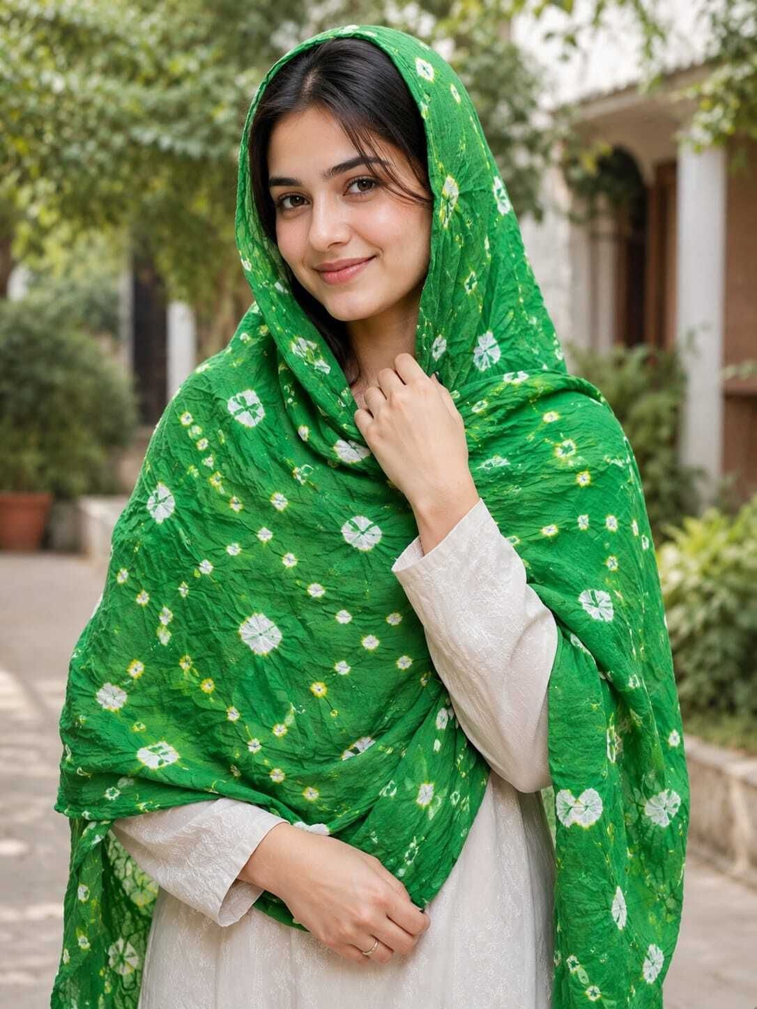 Pure Cotton Self Design Green Women Dupatta-image-29