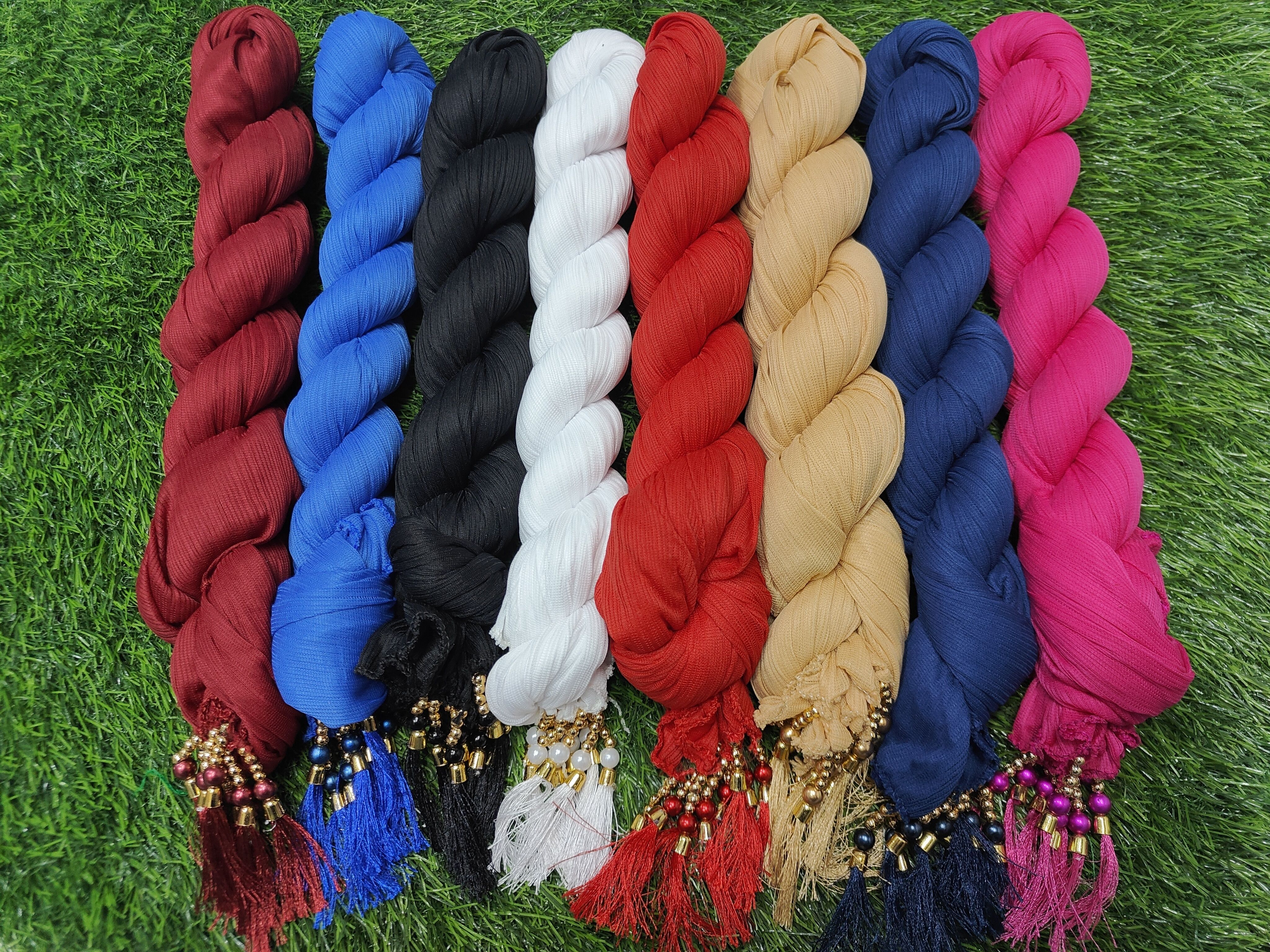 vastrabazaar Lycra Blend Solid Multicolor Women Dupatta-picture-22