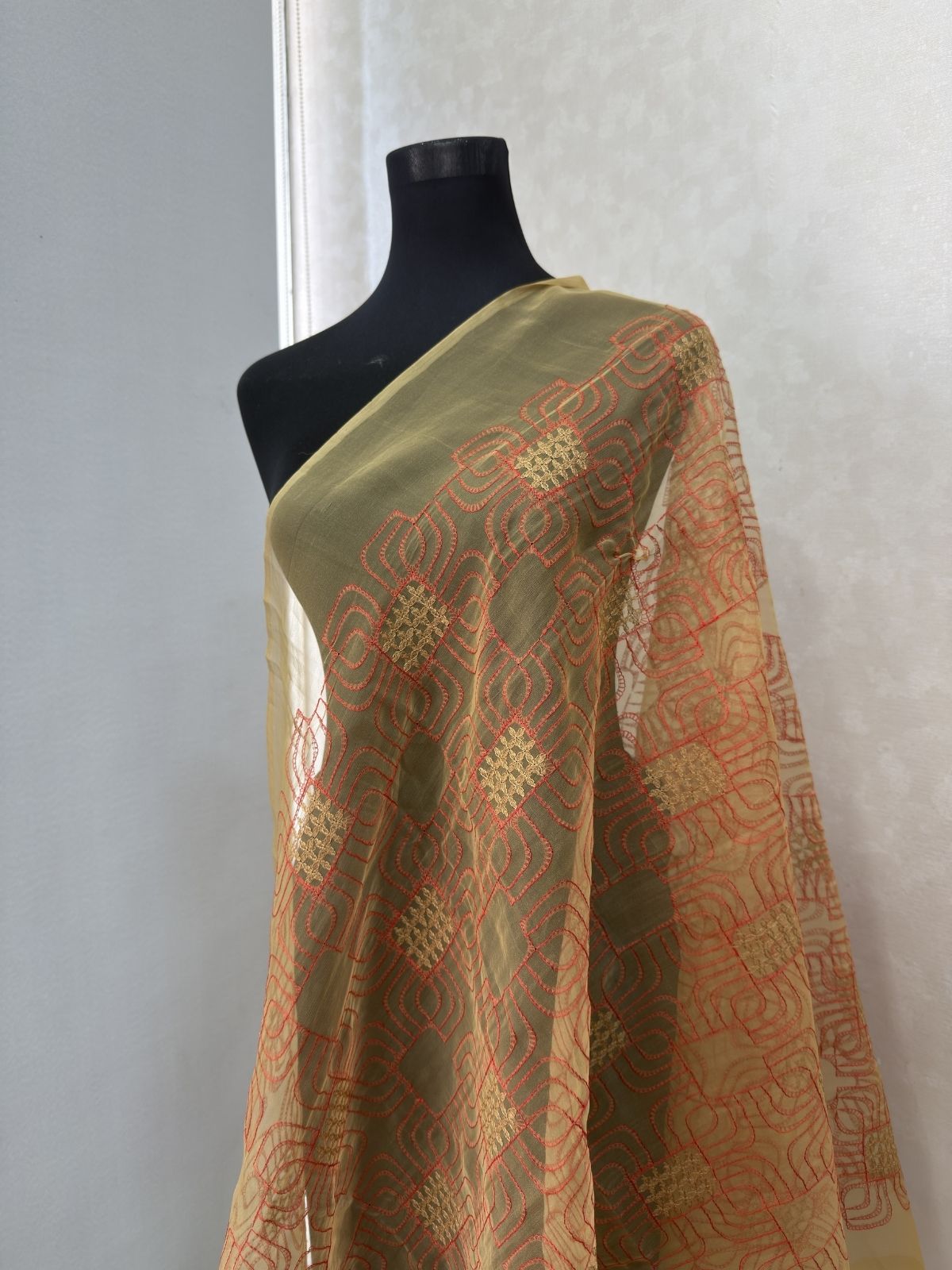 imaaya designs Net Floral Print Light Green Women Dupatta-picture-21