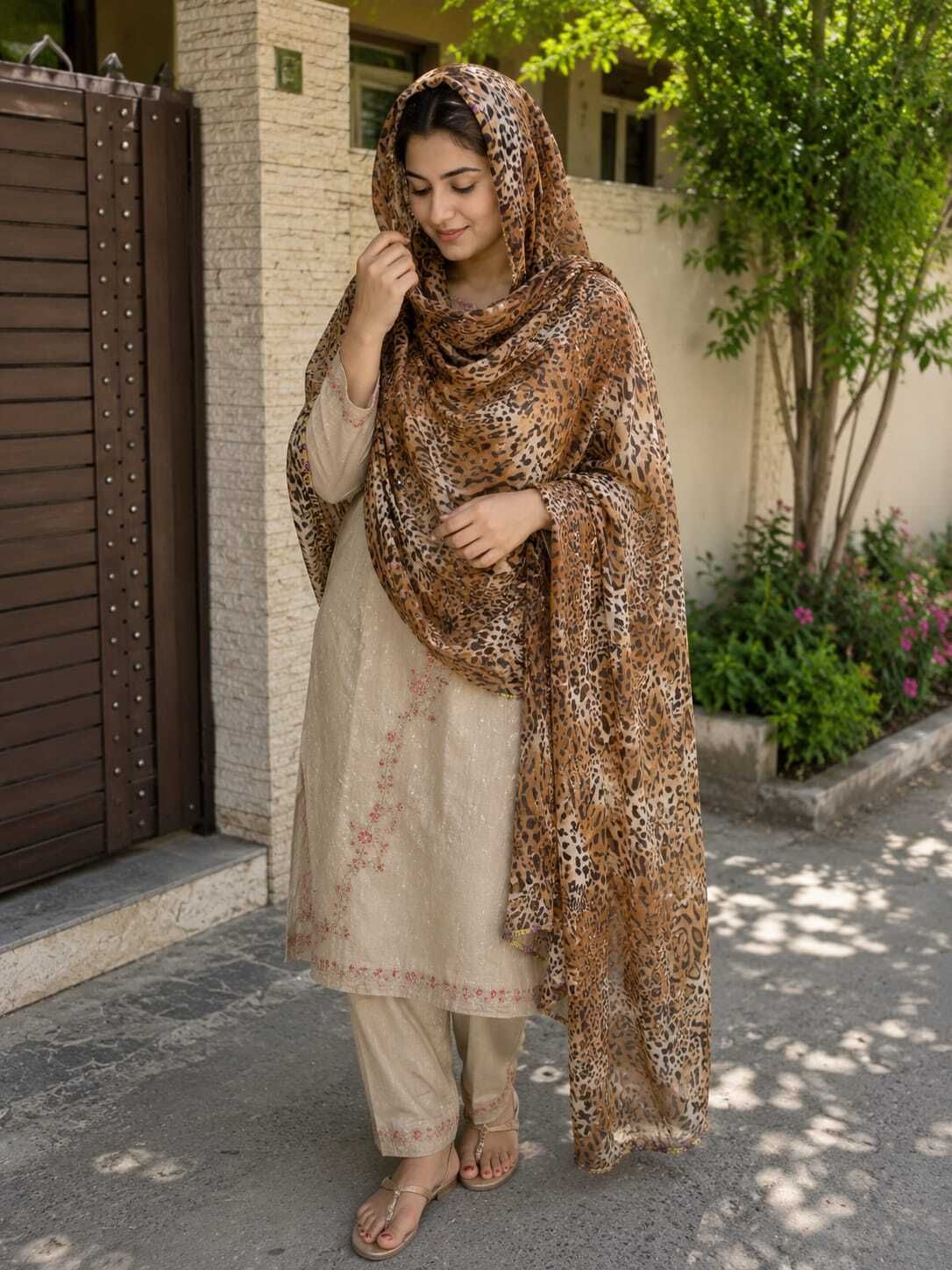 Pure Cotton Animal Print Brown Women Dupatta-image-25