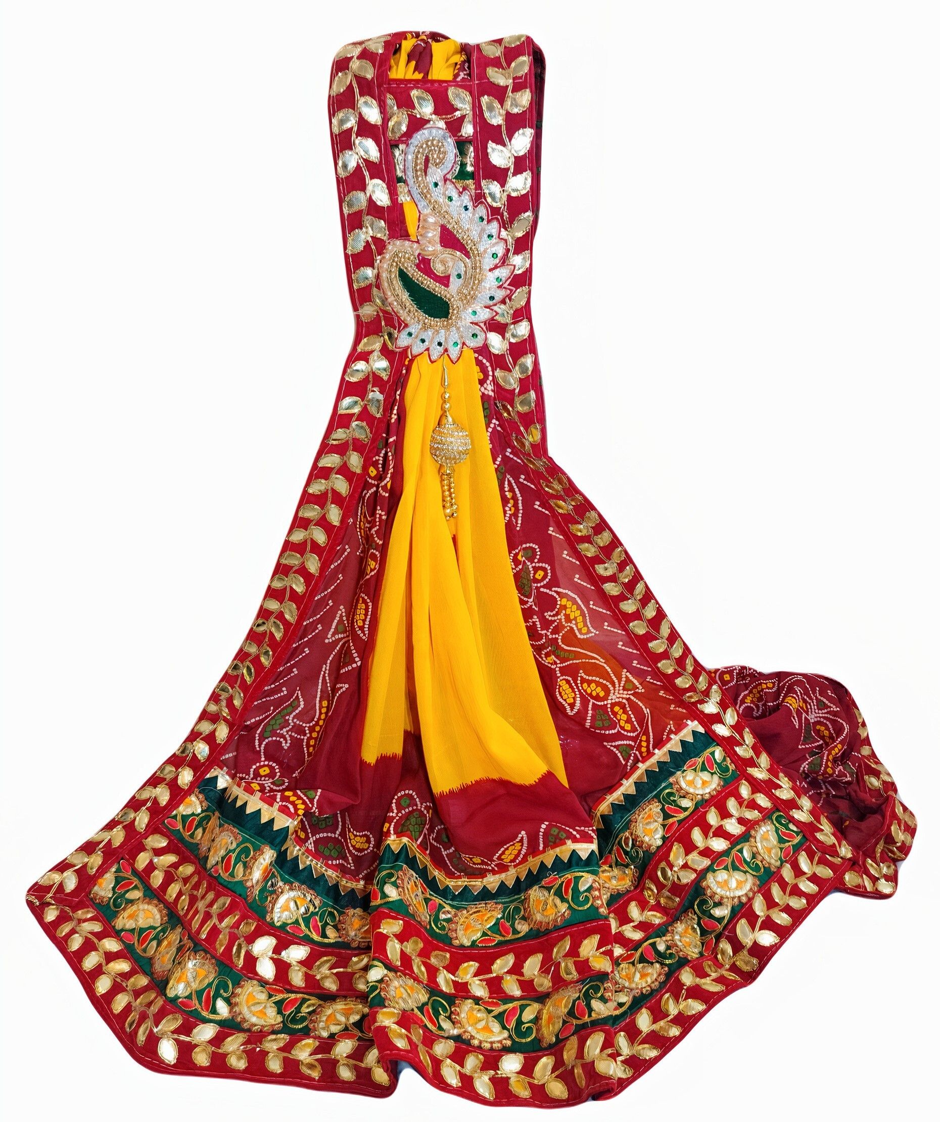 agrawal creations Poly Georgette Embroidered Yellow Women Dupatta-picture-33