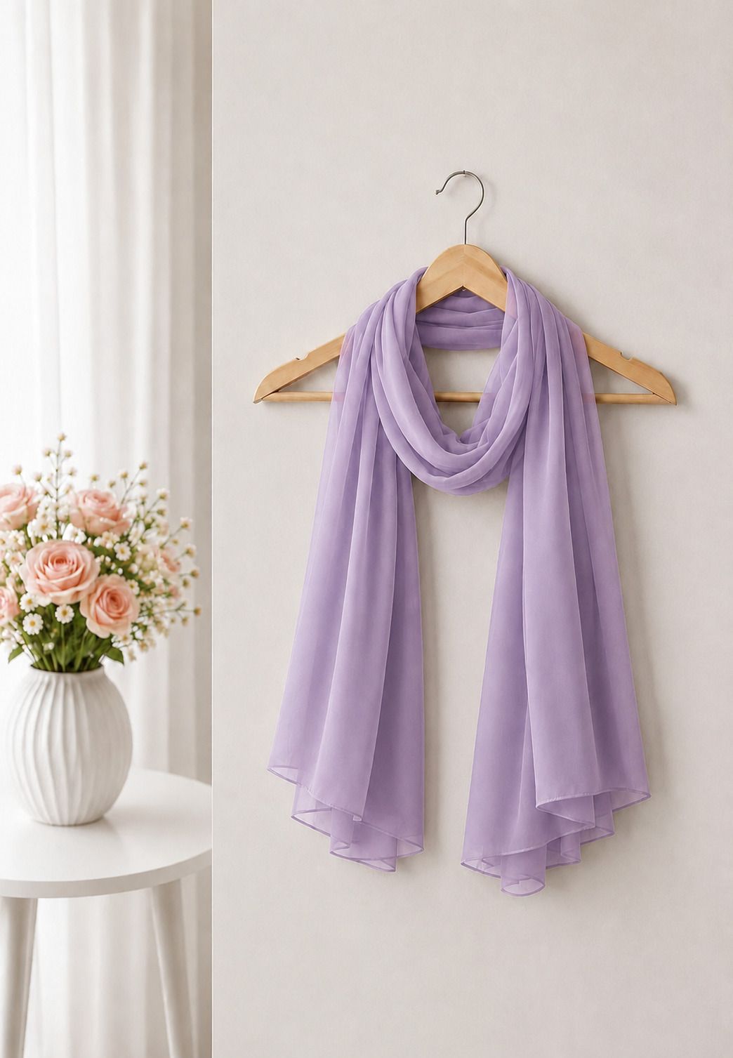 Georgette Solid Purple Women Dupatta-image-18