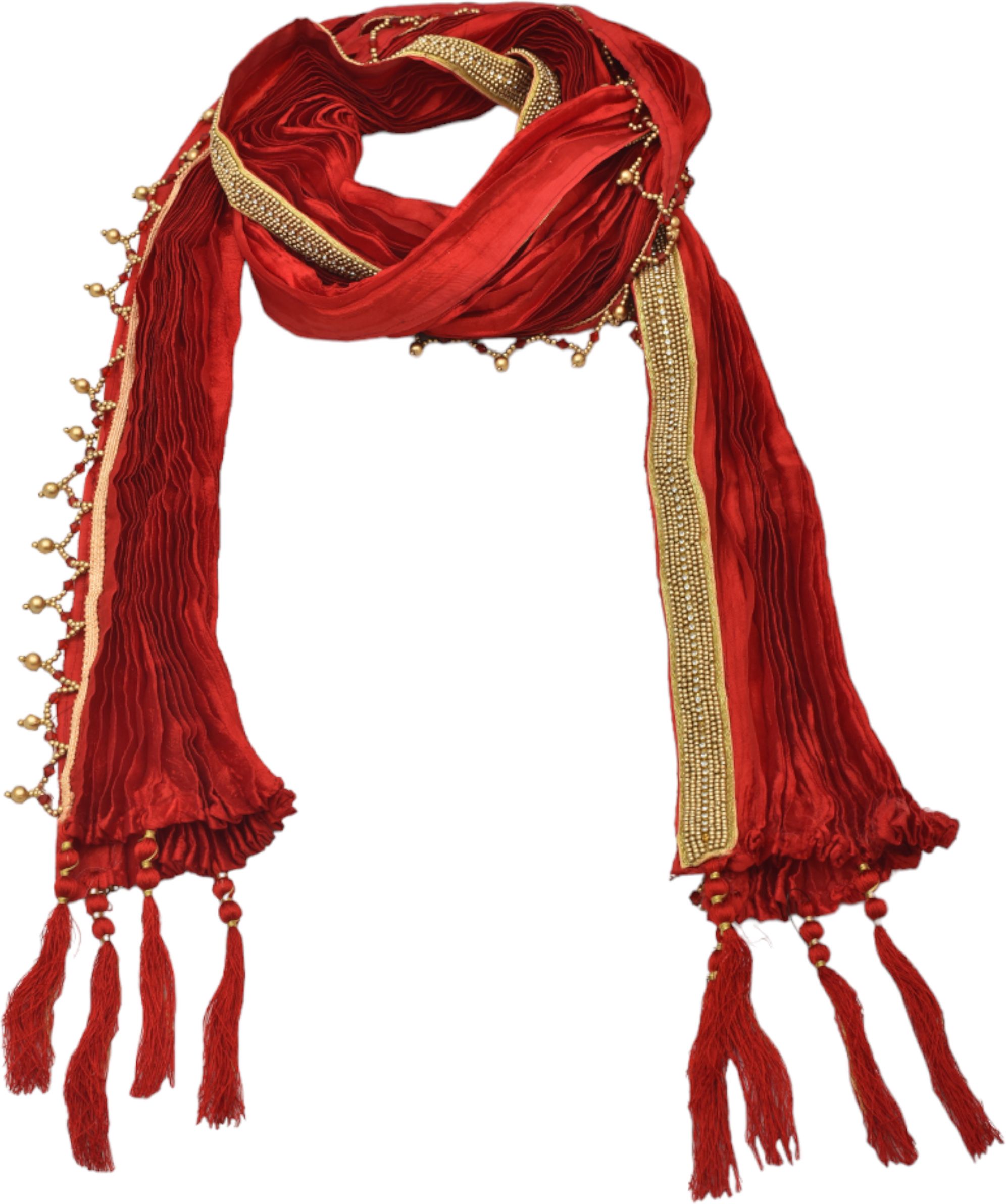 manyavar Art Silk Self Design Maroon Men Dupatta-picture-48