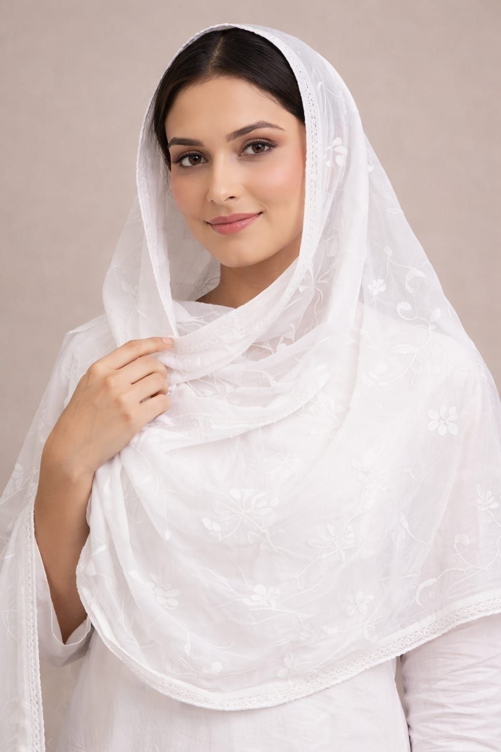 jahantextile Pure Cotton Embroidered White Women Dupatta-picture-13