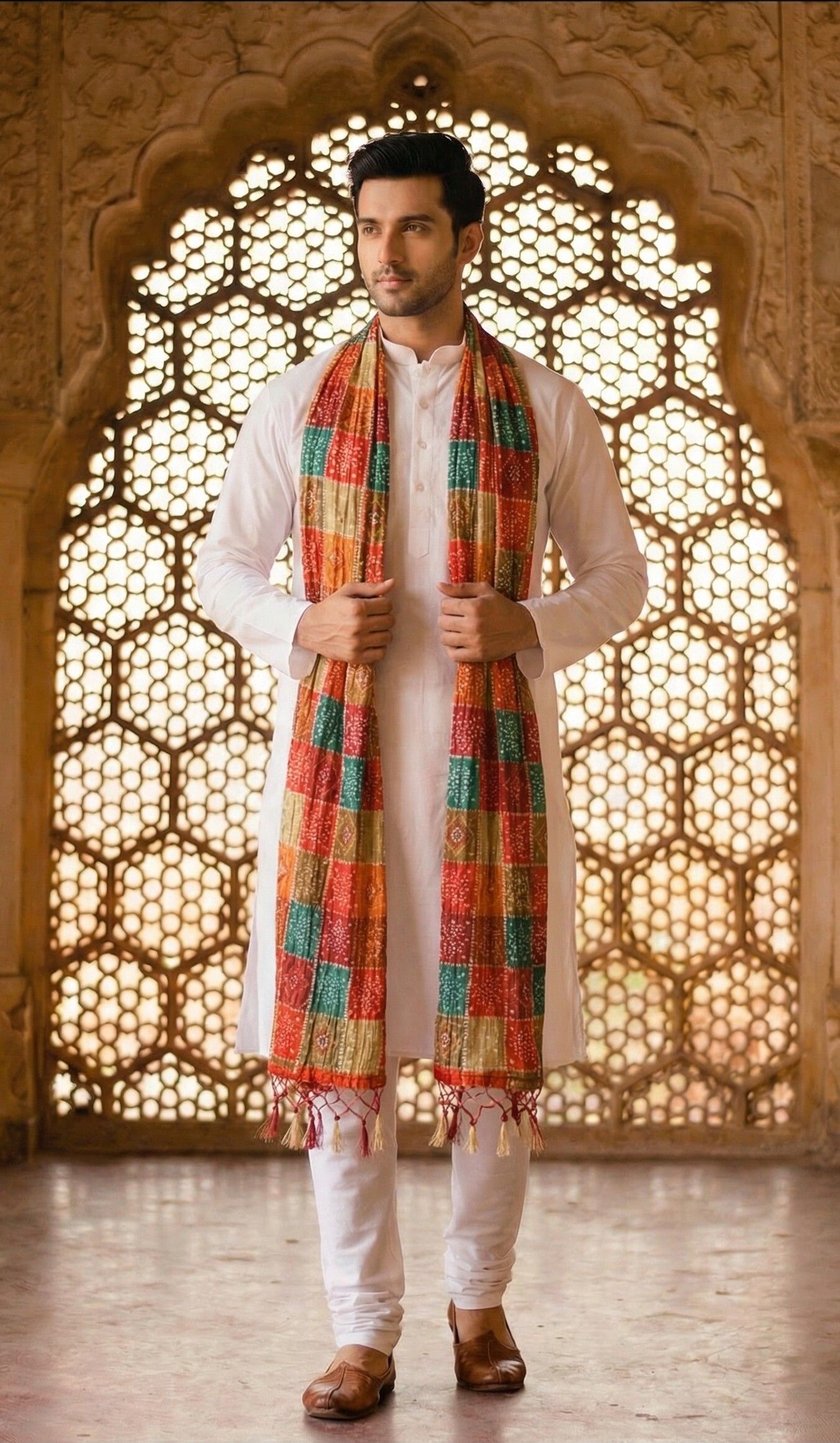 zamour Chiffon Printed Multicolor Men Dupatta-picture-33