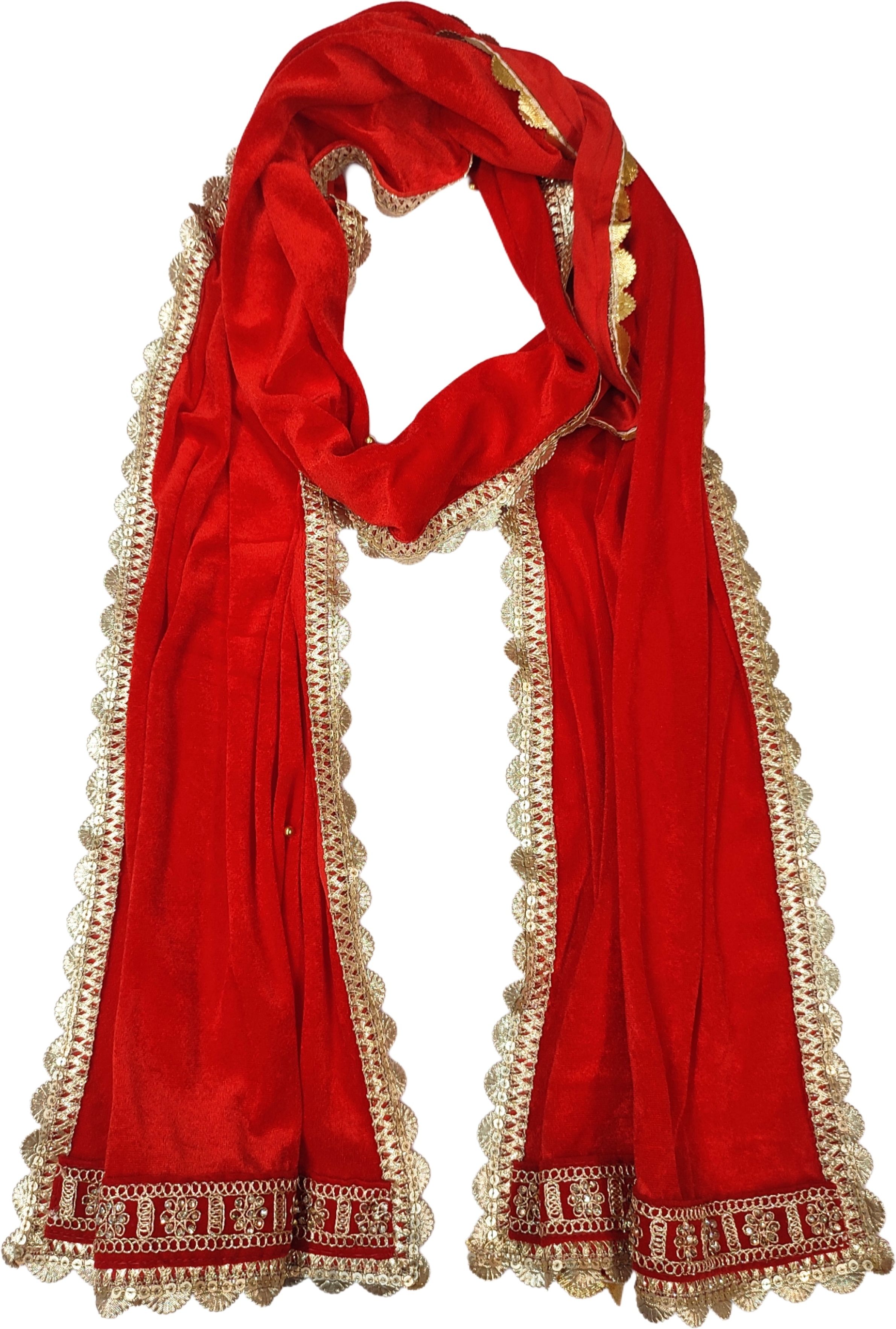 navti creations Velvet Embellished Red, Gold Men Dupatta-picture-40