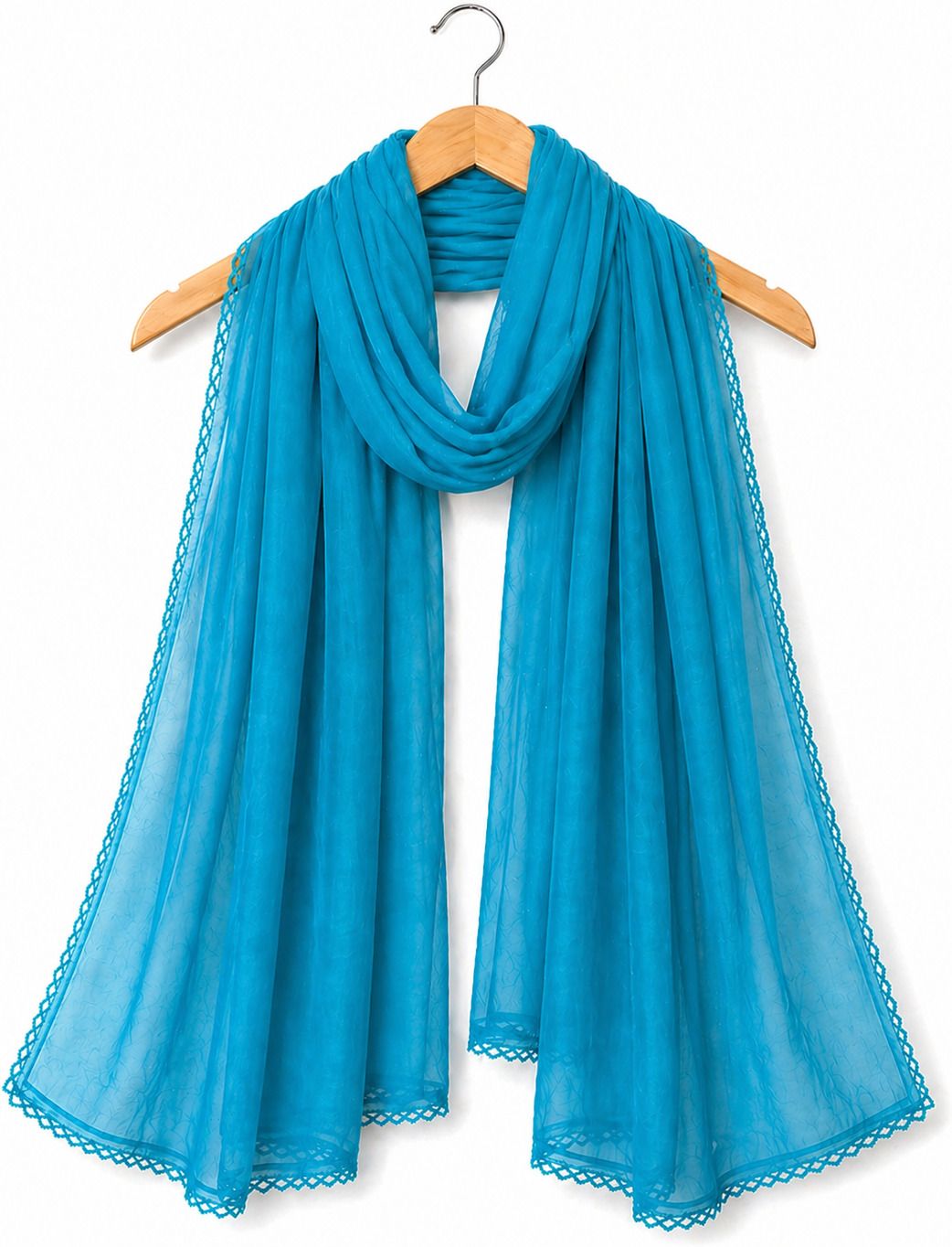Chiffon Solid Light Blue Women Dupatta-image-13