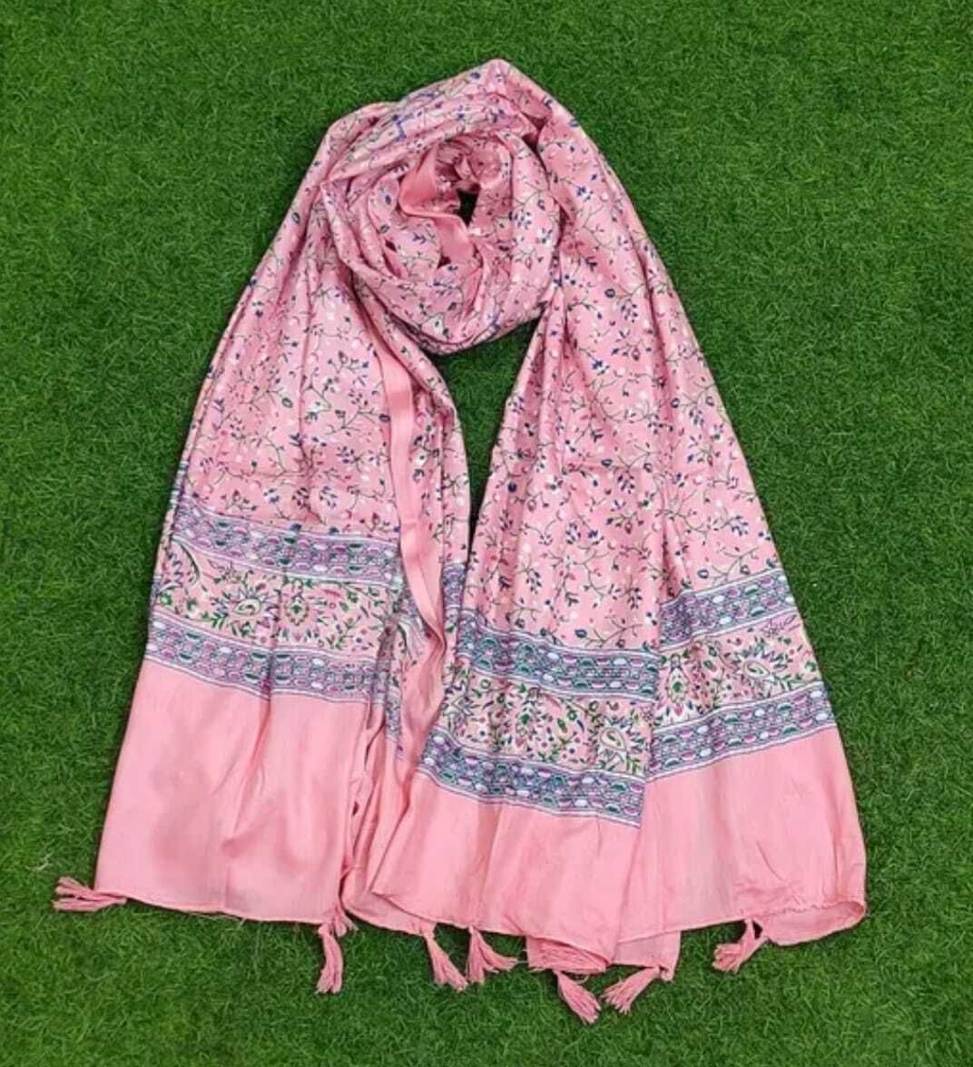Cotton Silk Printed Pink Women Dupatta-image-15