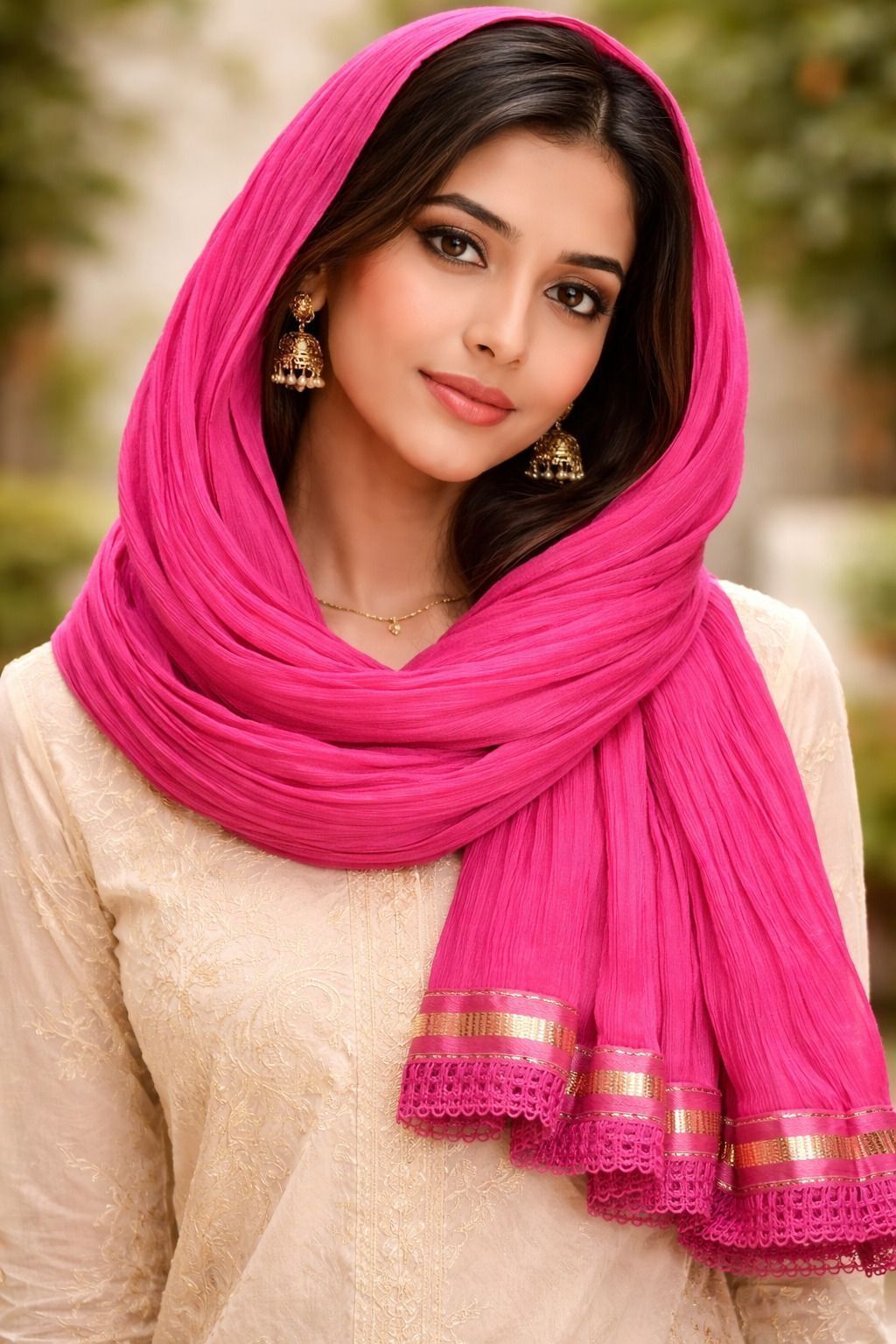 Lycra Blend Solid Pink Women Dupatta-image-46