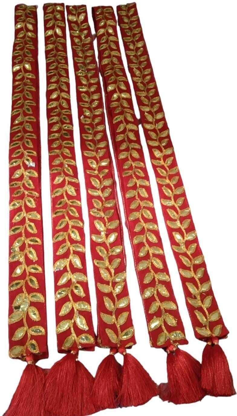 Cotton Blend Embroidered Red Men Dupatta