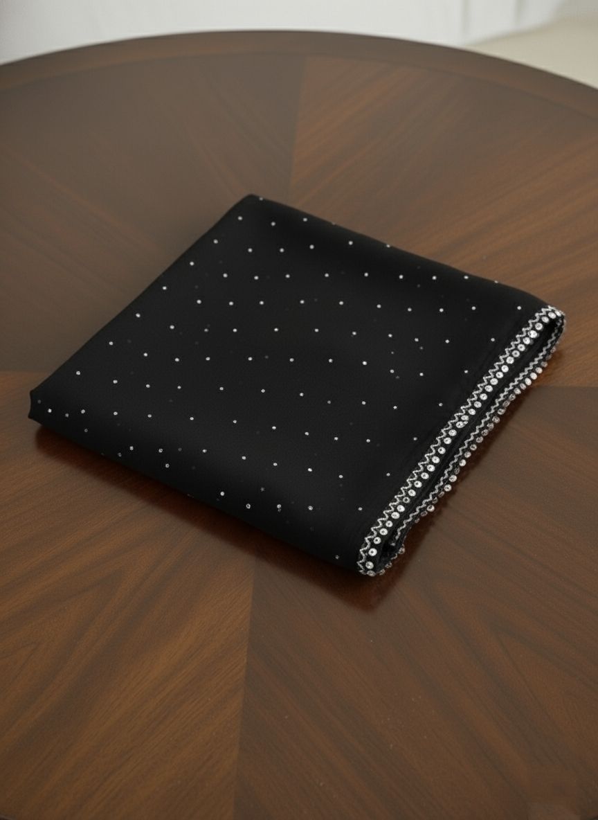 Chiffon Embellished Black Women Dupatta