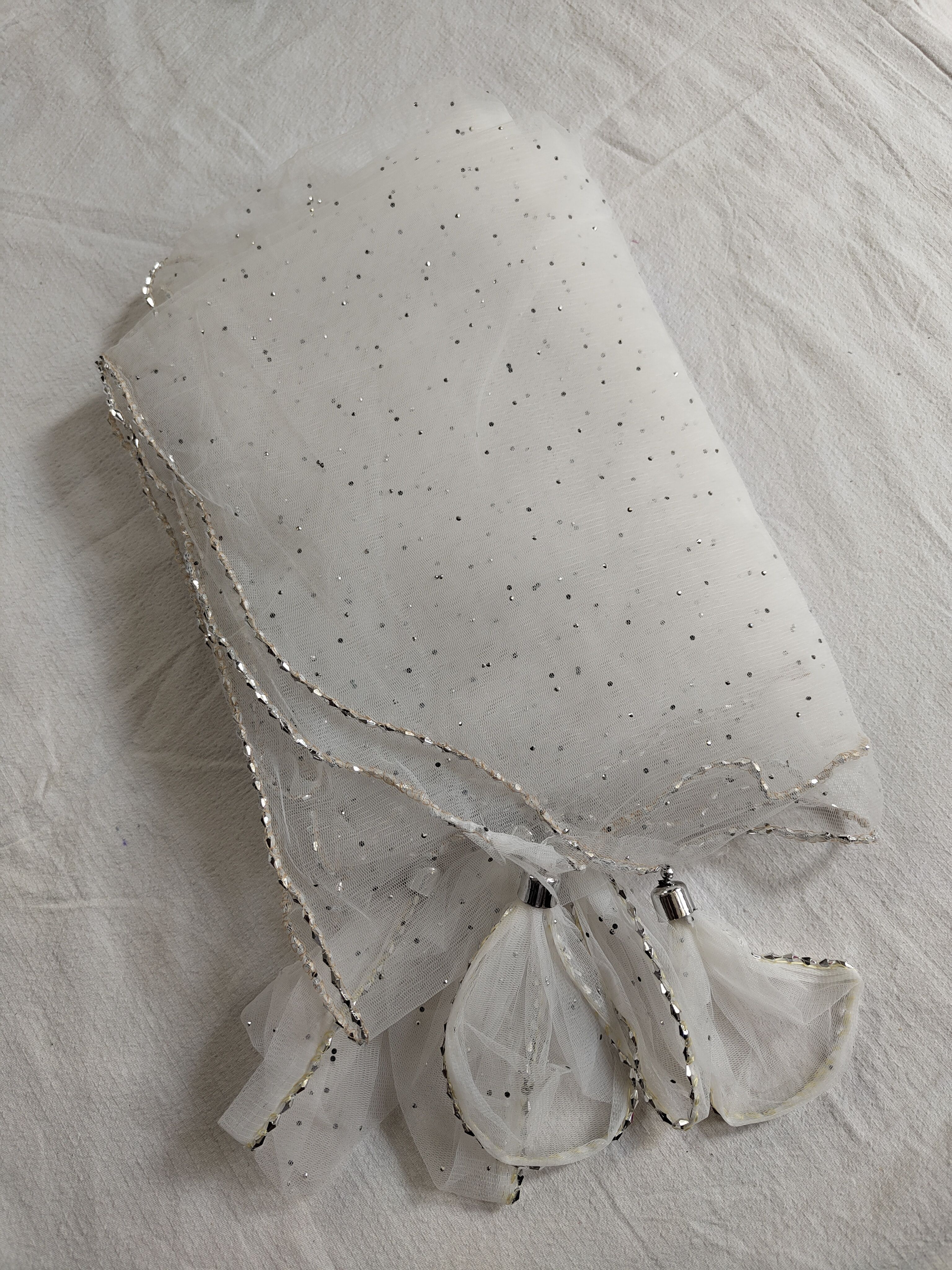 loravexa Net Self Design White Women Dupatta-picture-29