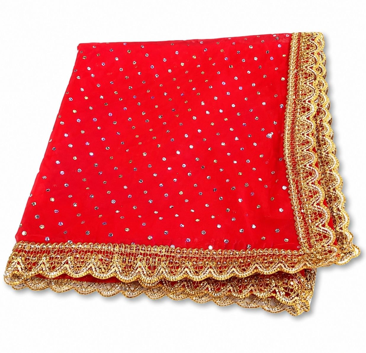 asn Net Polka Print Red Women Dupatta-picture-23