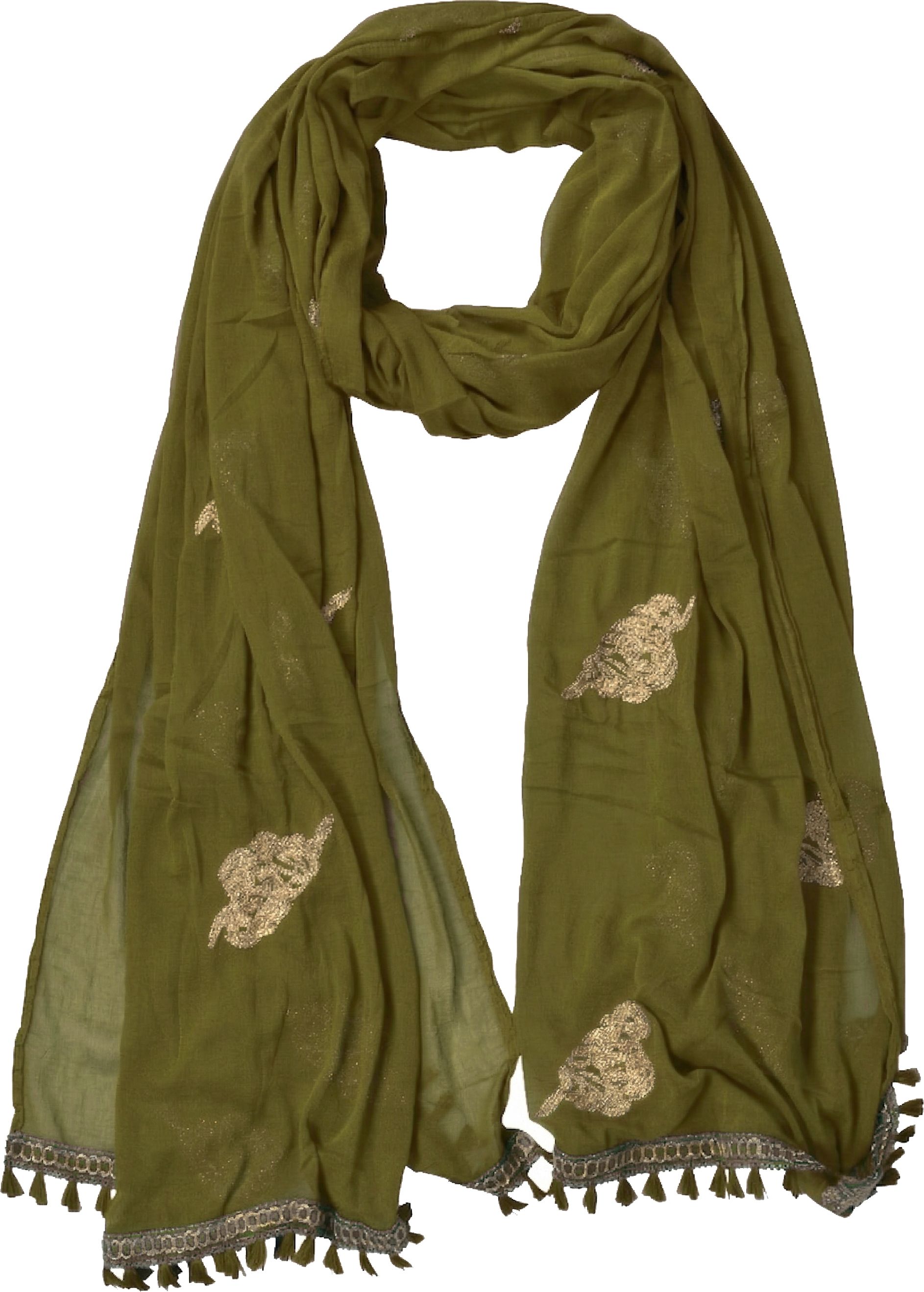 whiteheaven Chiffon Embroidered Green Women Dupatta-picture-24