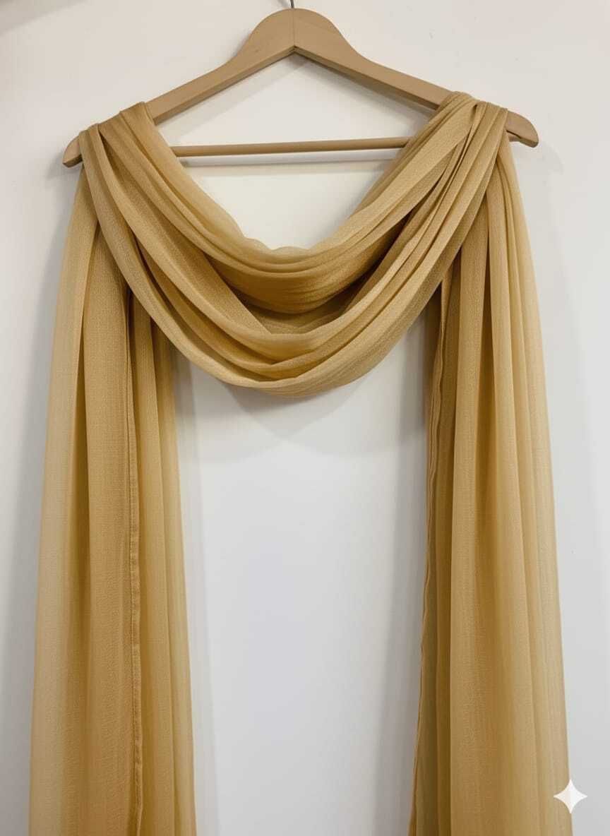 Chiffon Solid Beige Women Dupatta-image-17