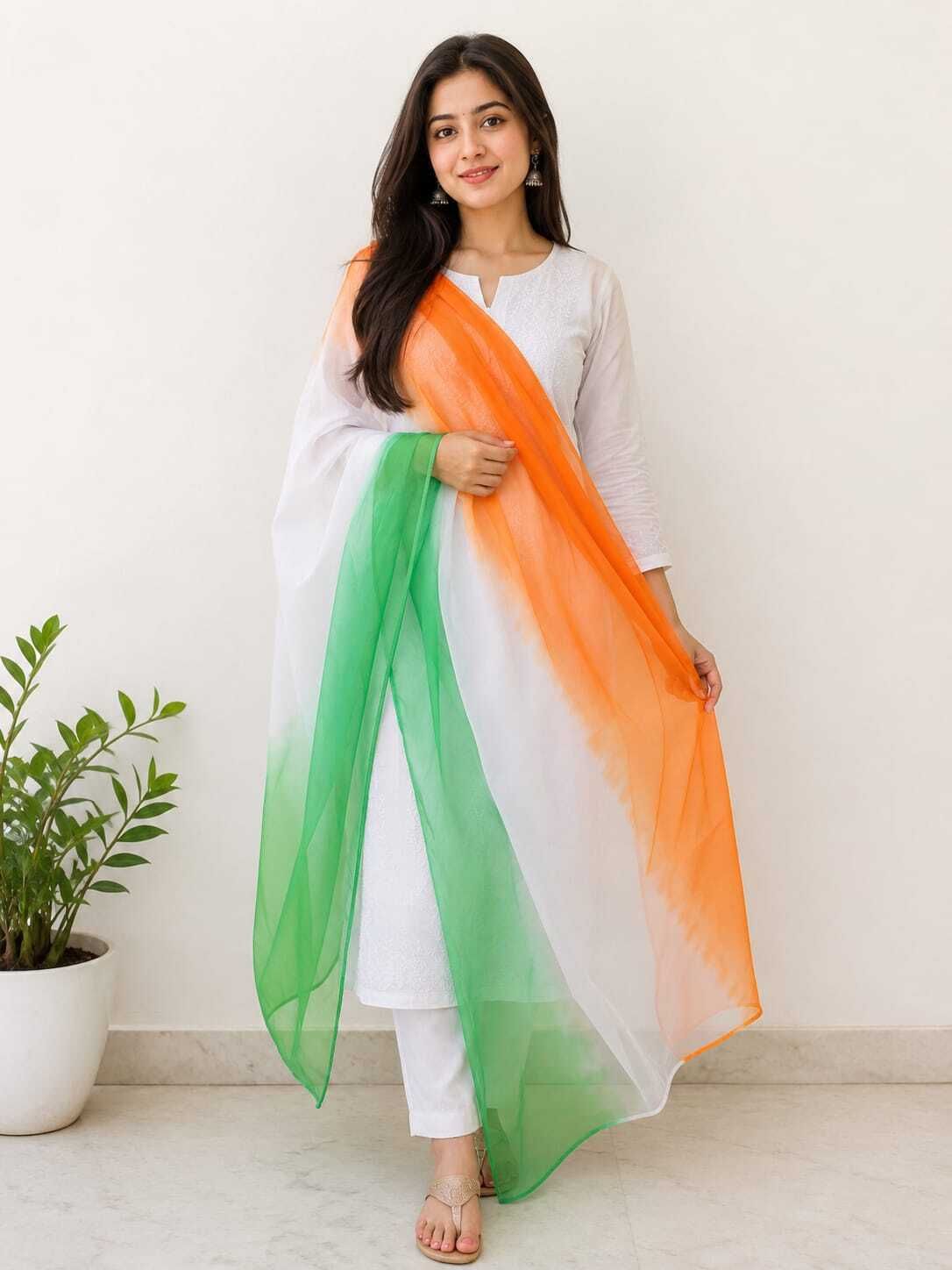 Chiffon Checkered Multicolor Women Dupatta-image-49