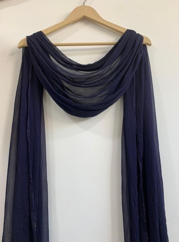 groundfashion Chiffon Solid Blue Women Dupatta-picture-16