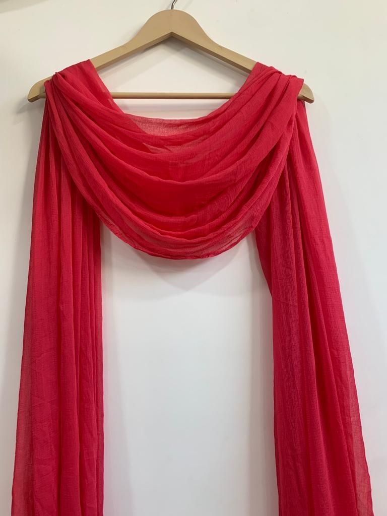 noorfashion Chiffon Solid Red Women Dupatta-picture-33