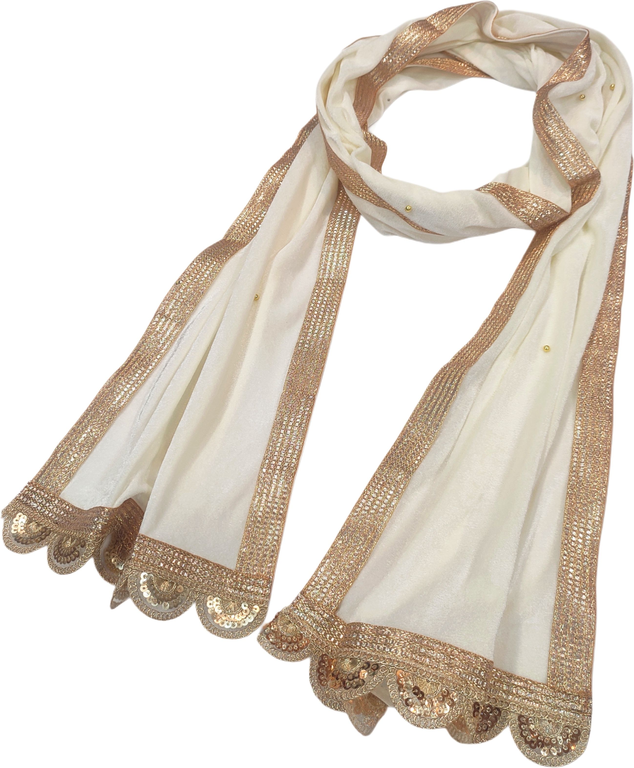 navti creations Velvet Embellished White Men Dupatta-picture-18