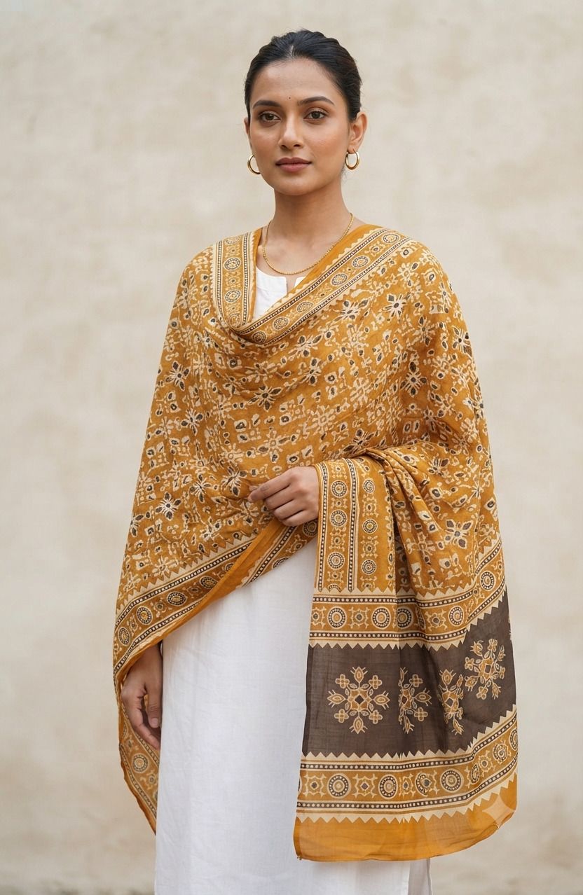 shanishka Rayon Floral Print, Printed, Self Design Black, Multicolor, Yellow Women Dupatta-picture-54