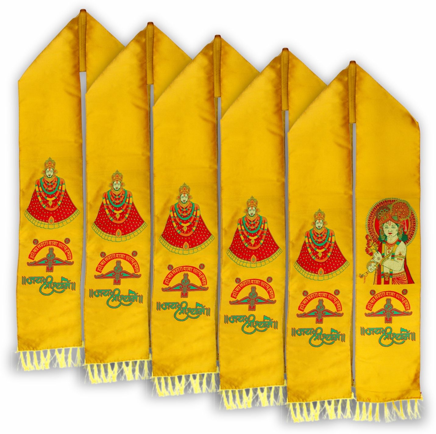 Cotton Silk Embroidered Yellow Men Dupatta-image-4