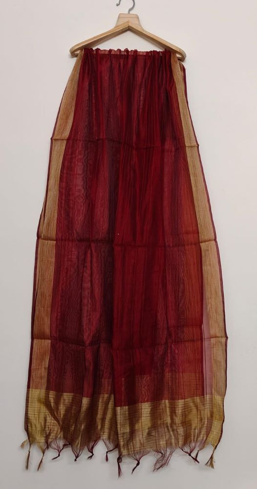 jyotsna collections Art Silk, Bhagalpuri Silk Woven Maroon Women Dupatta-picture-21