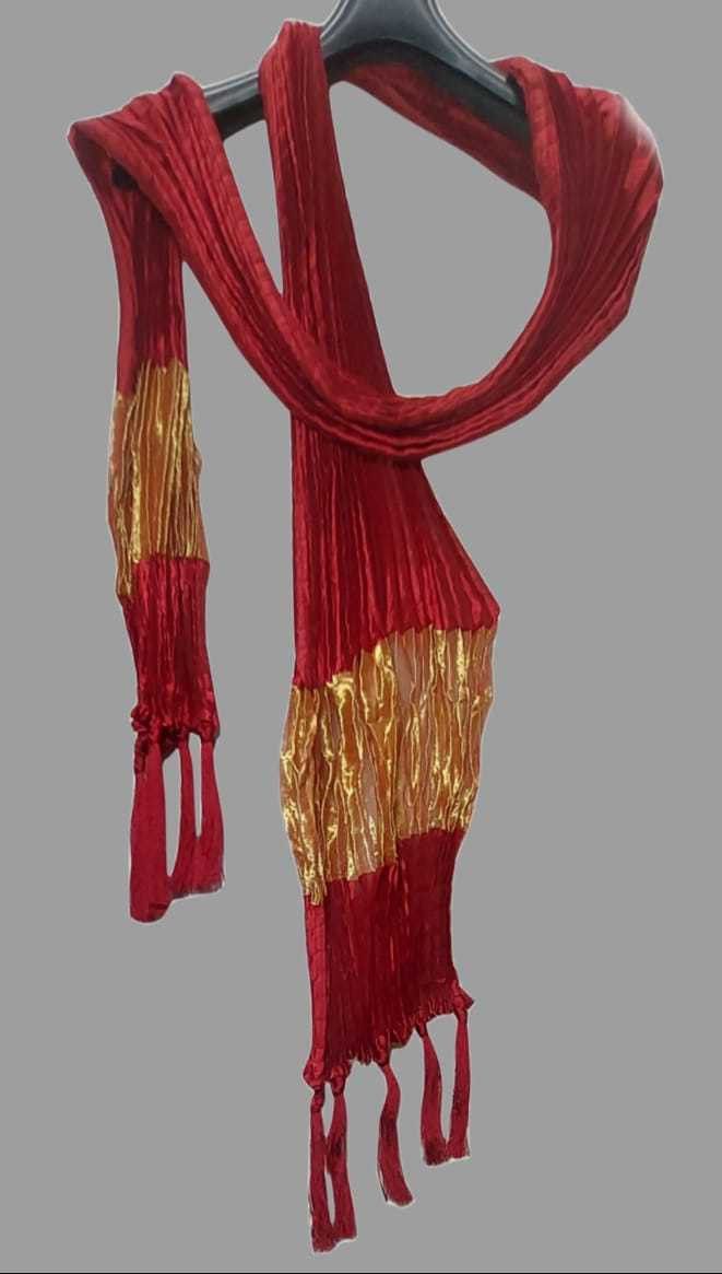 khadija's Art Silk Self Design Maroon Men Dupatta-picture-30