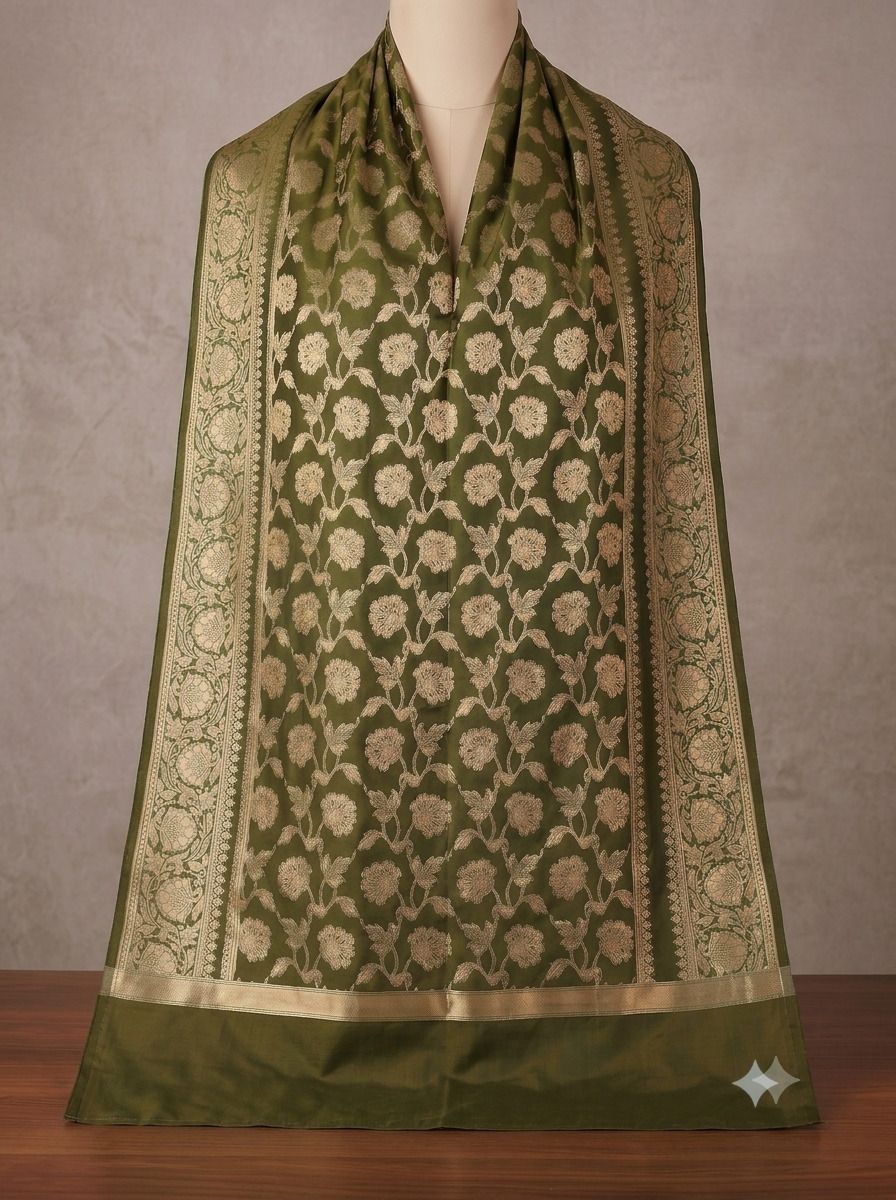 bal krishna Art Silk Woven Green Men Dupatta-picture-38