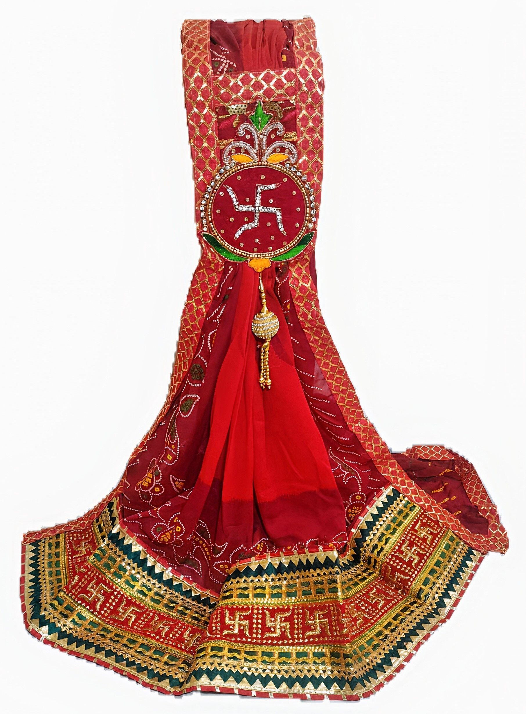 Poly Georgette Embroidered Orange Women Dupatta-image-41