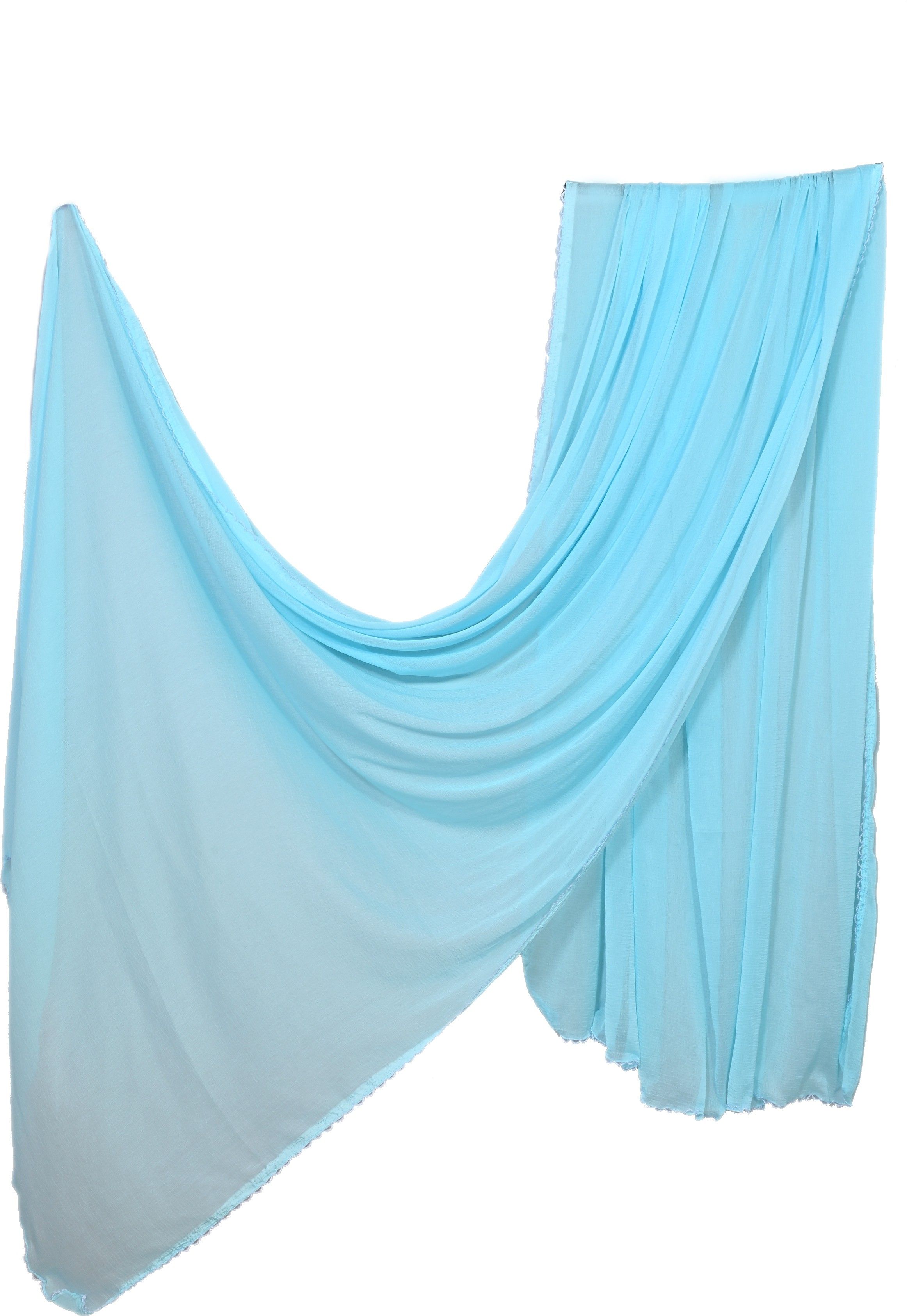 Chiffon Solid Light Blue Women Dupatta-image-9