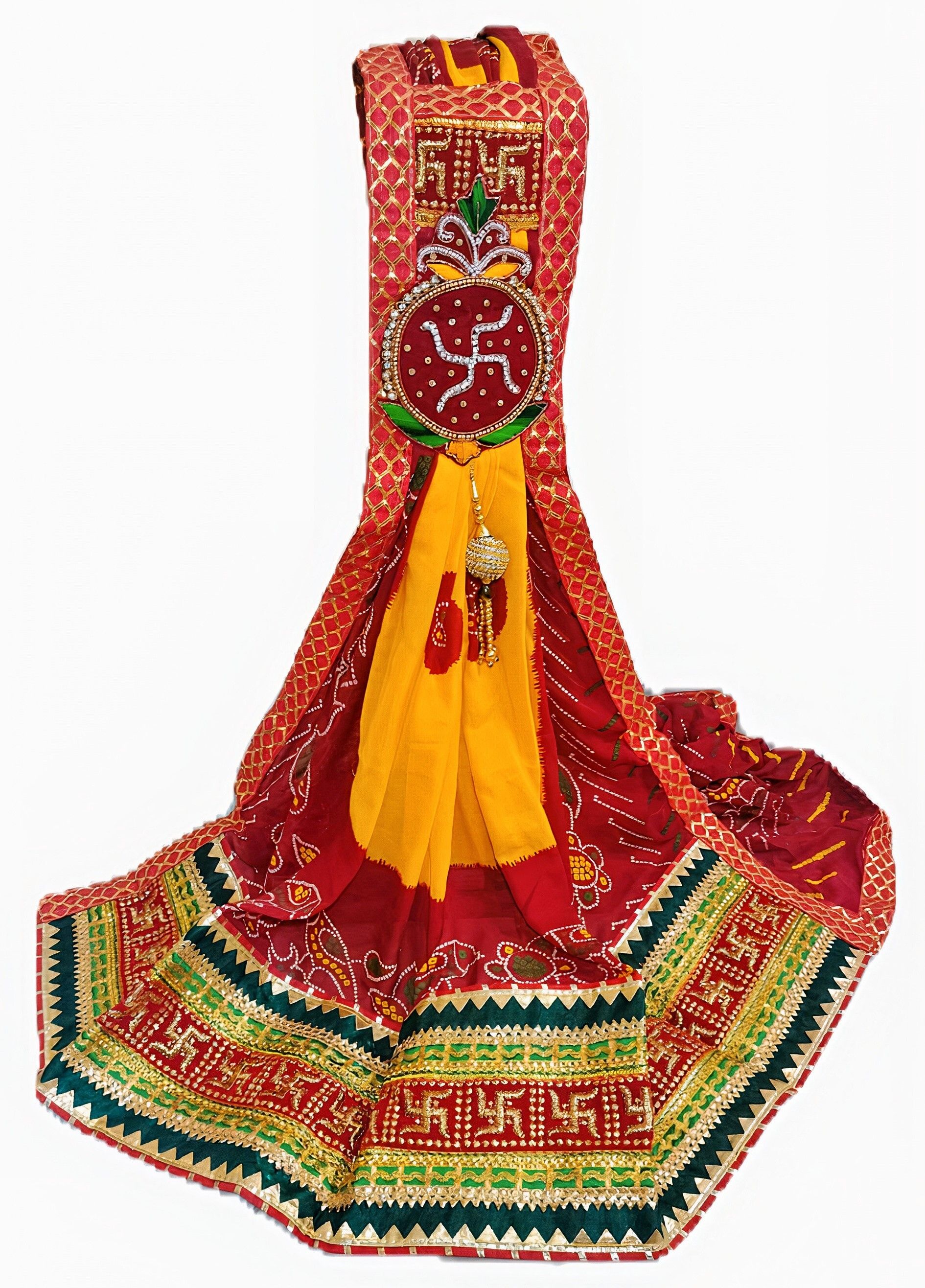 agrawal creations Poly Georgette Embroidered Yellow Women Dupatta-picture-11