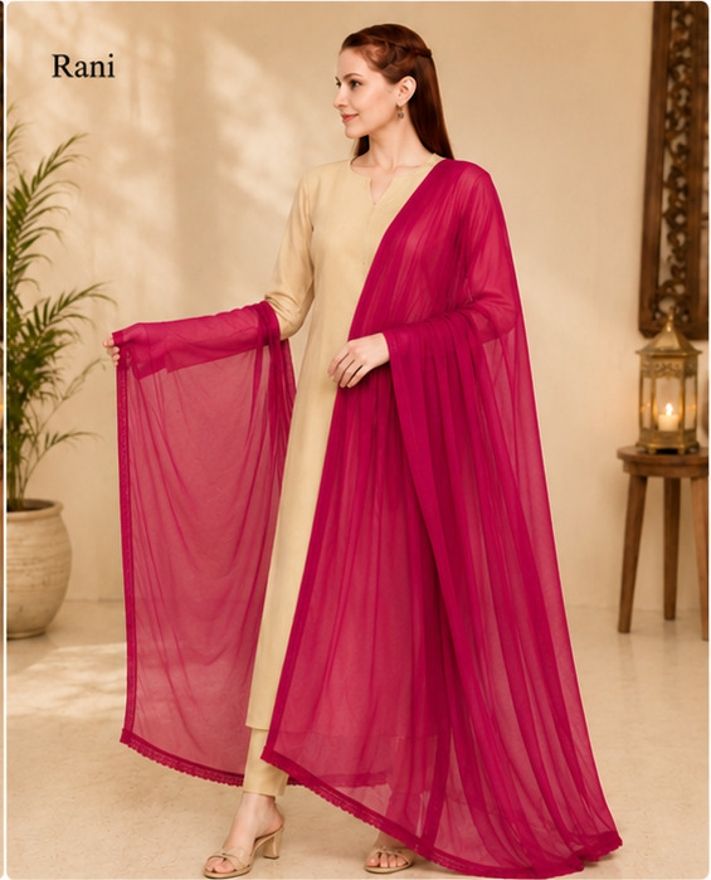 Chiffon Solid Pink Women Dupatta-image-42