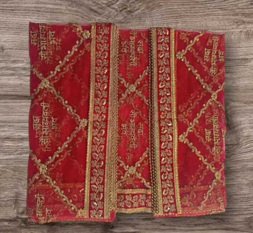 gobardada fashion Net Self Design Red Women Dupatta-picture-24