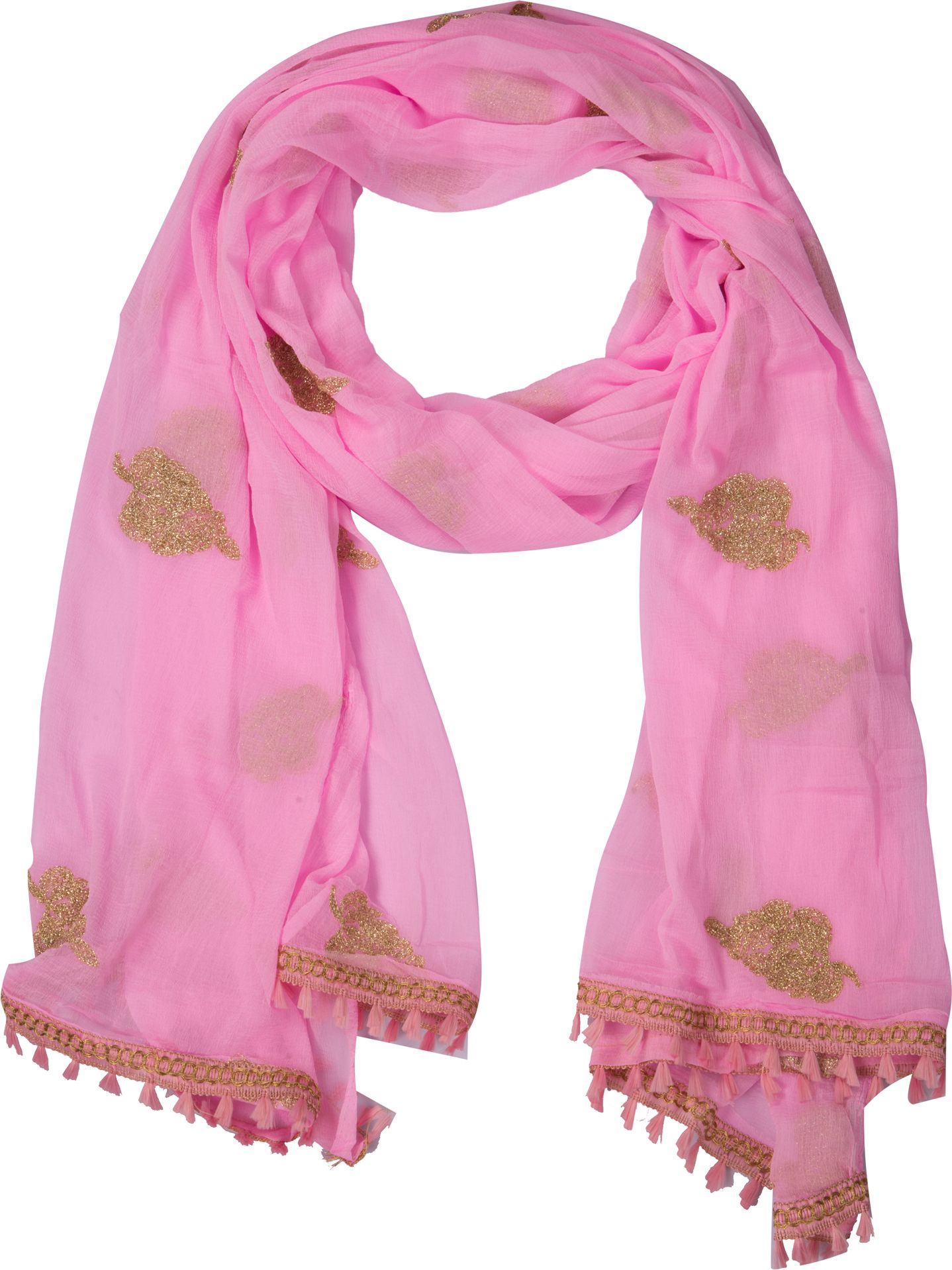 whiteheaven Chiffon Embroidered Pink Women Dupatta-picture-25