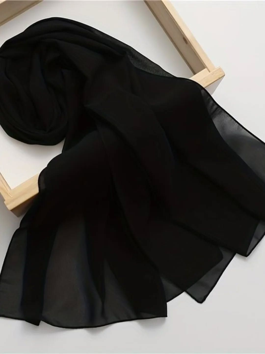 modestgrace Georgette Solid Black Women Dupatta-picture-50