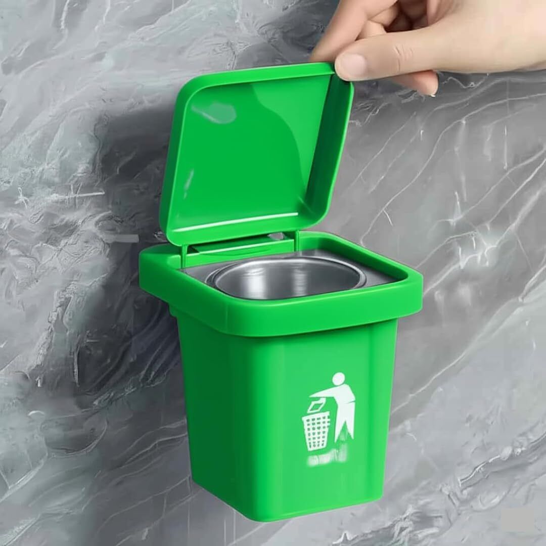 Wall-Hanging Ashtray Dustbin with Steel Box With Plastic Lid Multicolor Stainless Steel Ashtray-image-24